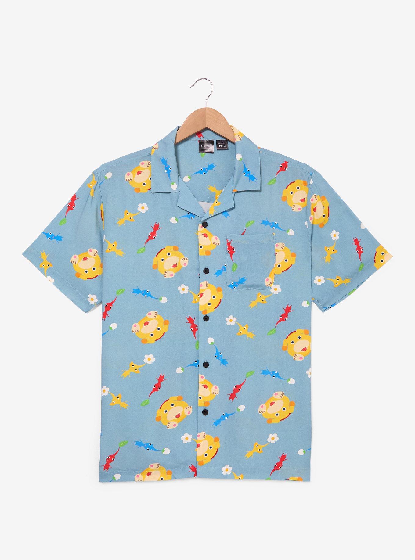 Nintendo Pikmin Oatchi Allover Print Woven Button Up, , hi-res