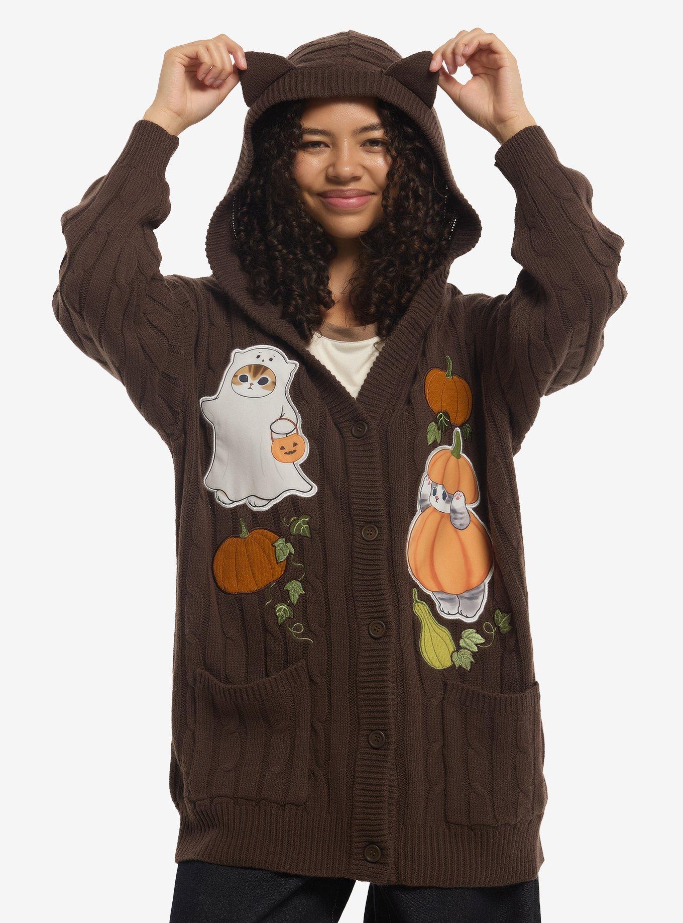 Mofusand Halloween Cable Knit Girls Cardigan, , hi-res
