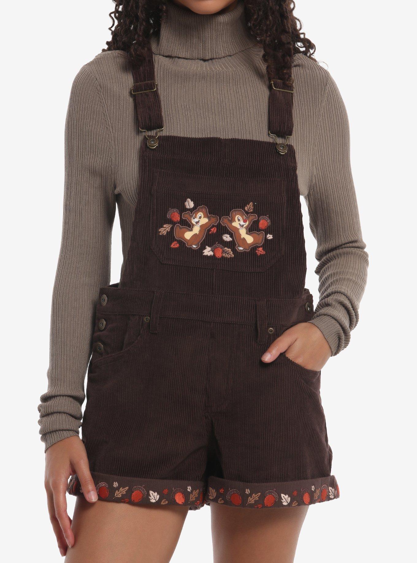Disney Chip 'N' Dale Embroidered Corduroy Shortalls, , hi-res