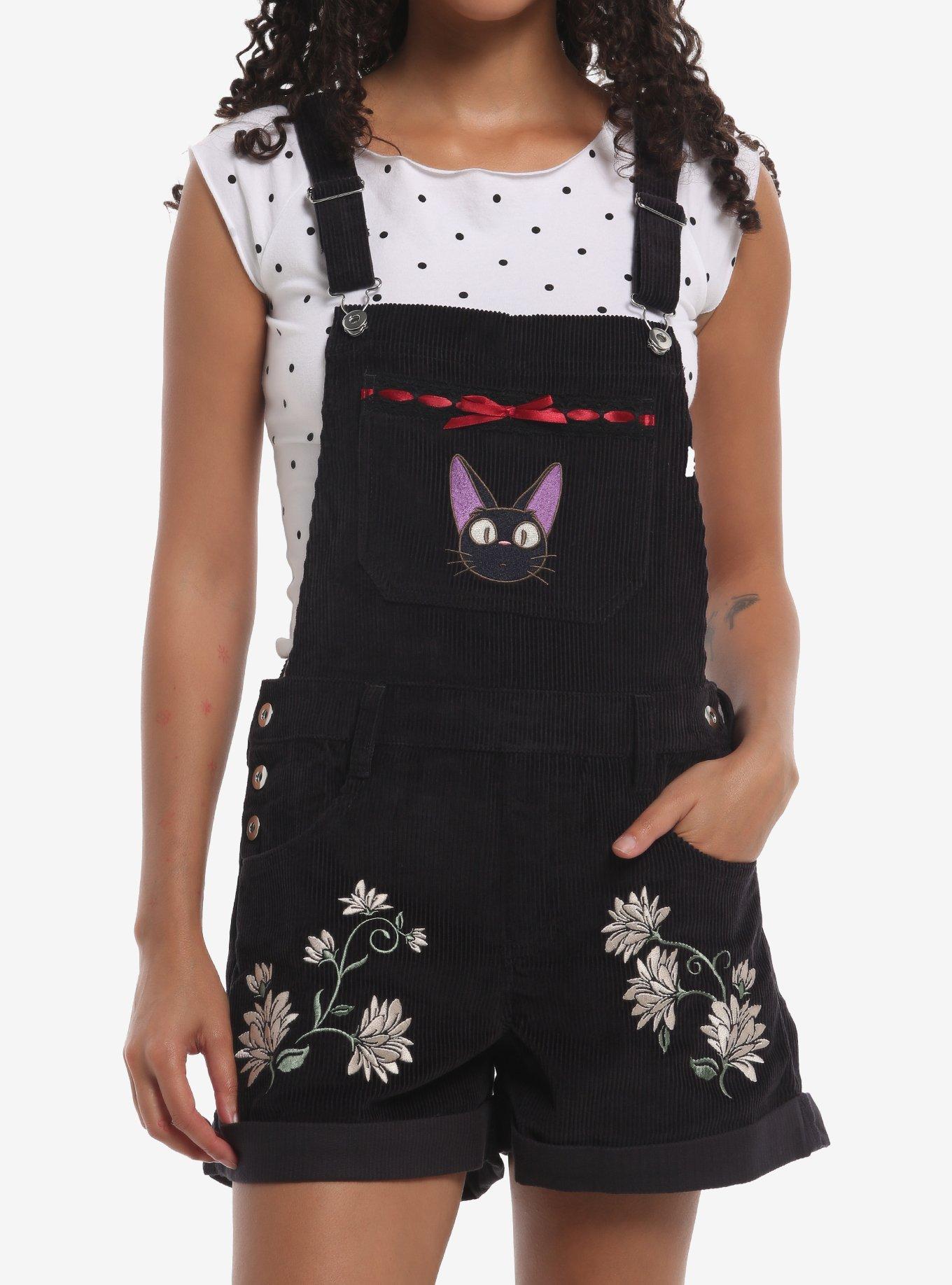 Studio Ghibli&reg; Kiki's Delivery Service Jiji Floral Shortalls, , hi-res