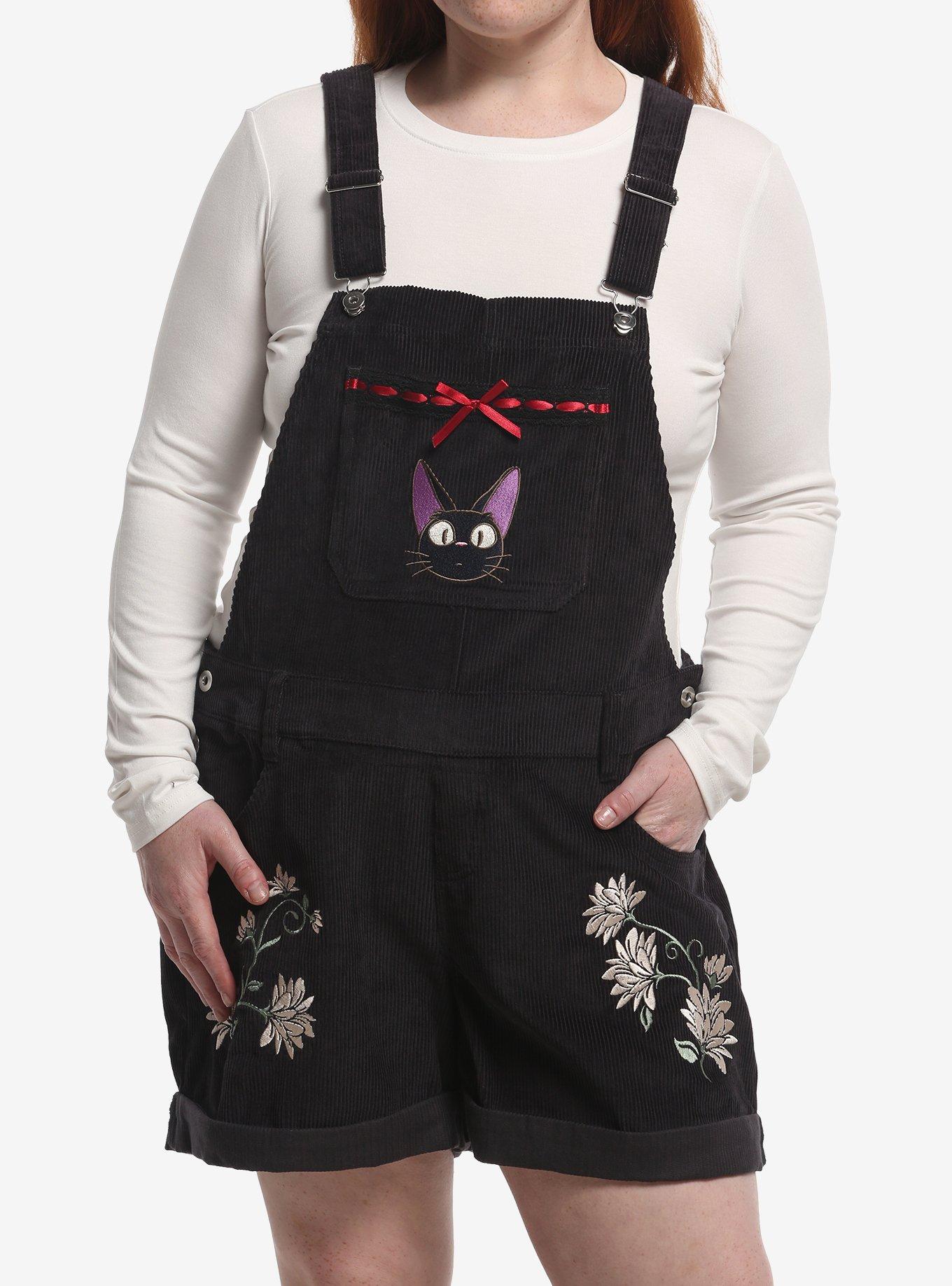 Studio Ghibli&reg; Kiki's Delivery Service Jiji Floral Shortalls Plus Size, , hi-res