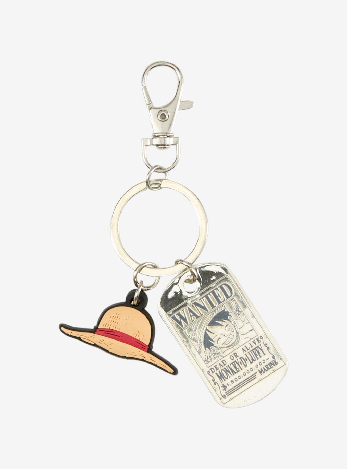 One Piece Luffy Hat & Wanted Sign Keychain, , hi-res