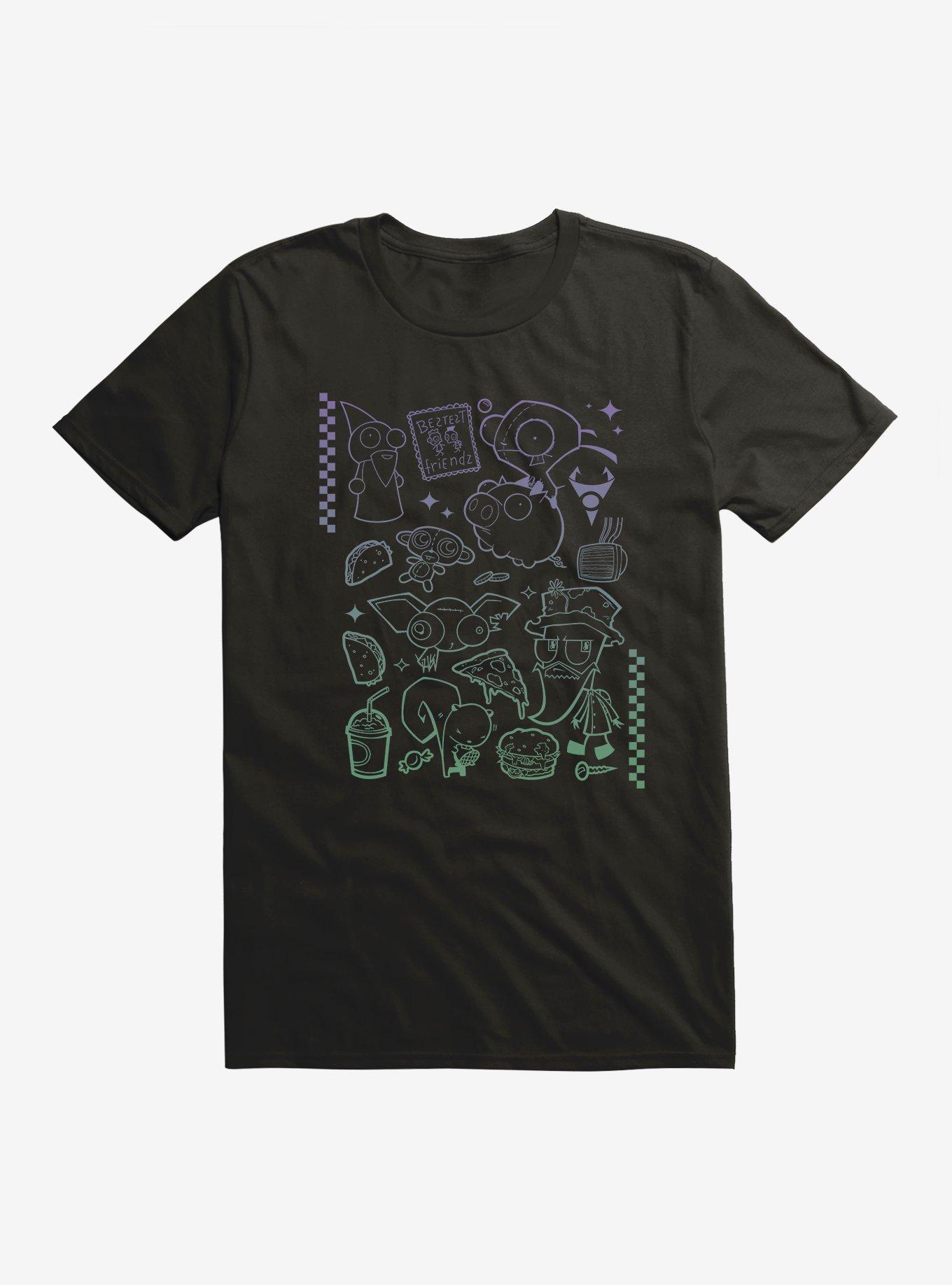 Invader Zim Bestest Friends Gradient Icons T-Shirt, , hi-res