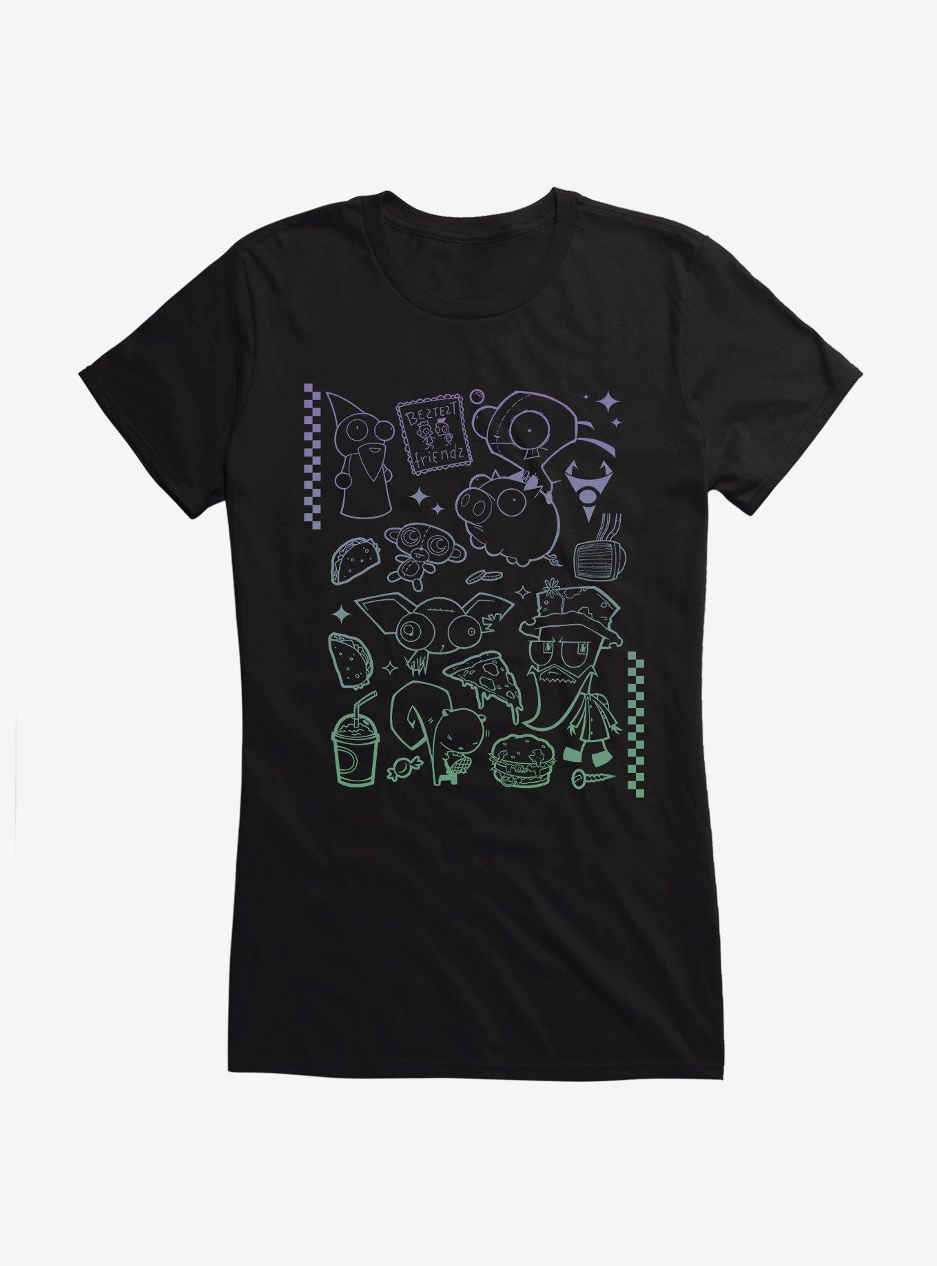 Invader Zim Bestest Friends Gradient Icons Girls T-Shirt, , hi-res