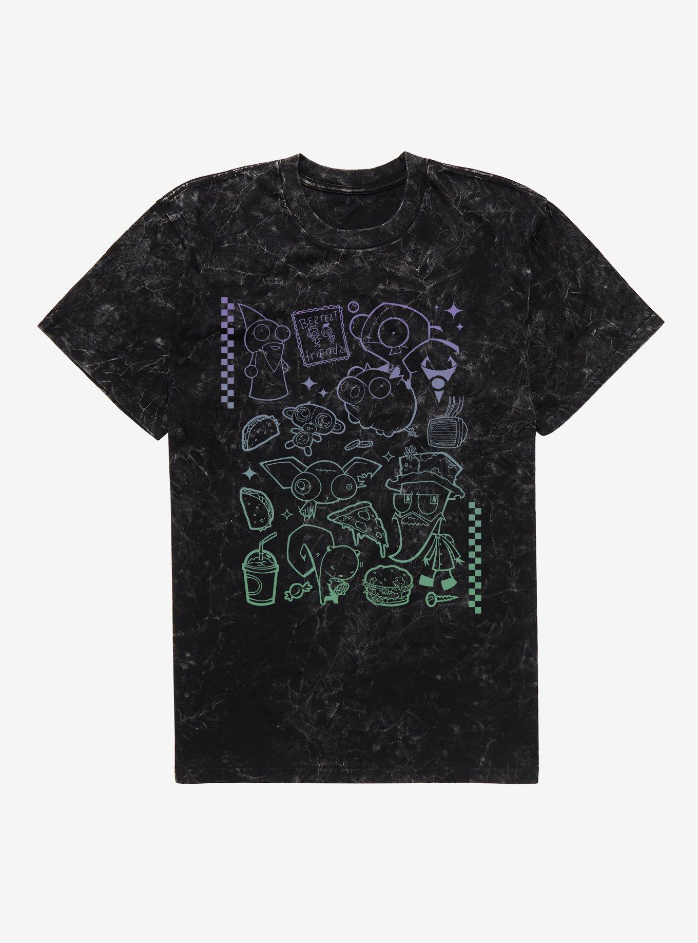 Invader Zim Bestest Friends Gradient Icons Mineral Wash T-Shirt, , hi-res