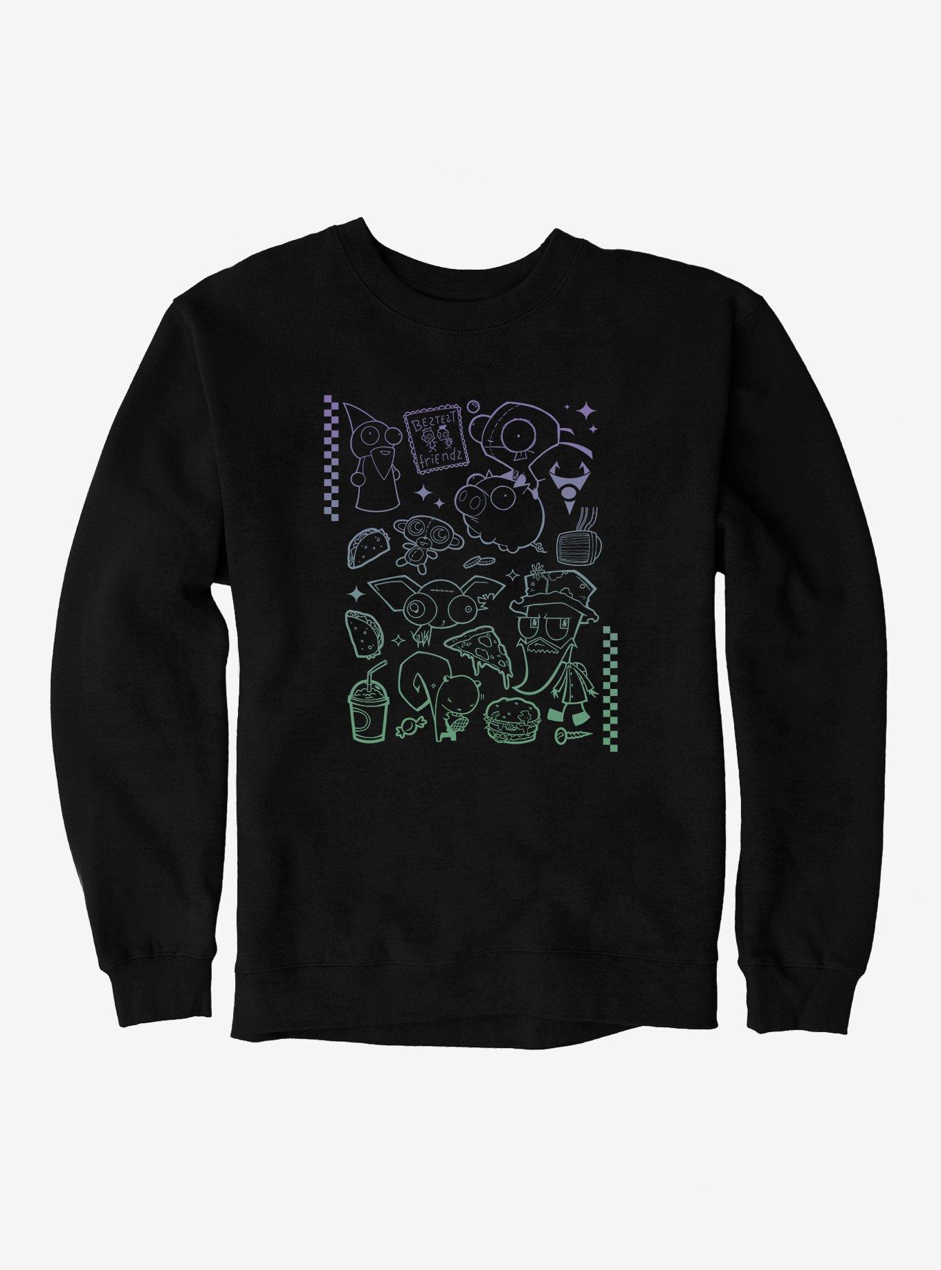 Invader Zim Bestest Friends Gradient Icons Sweatshirt, , hi-res