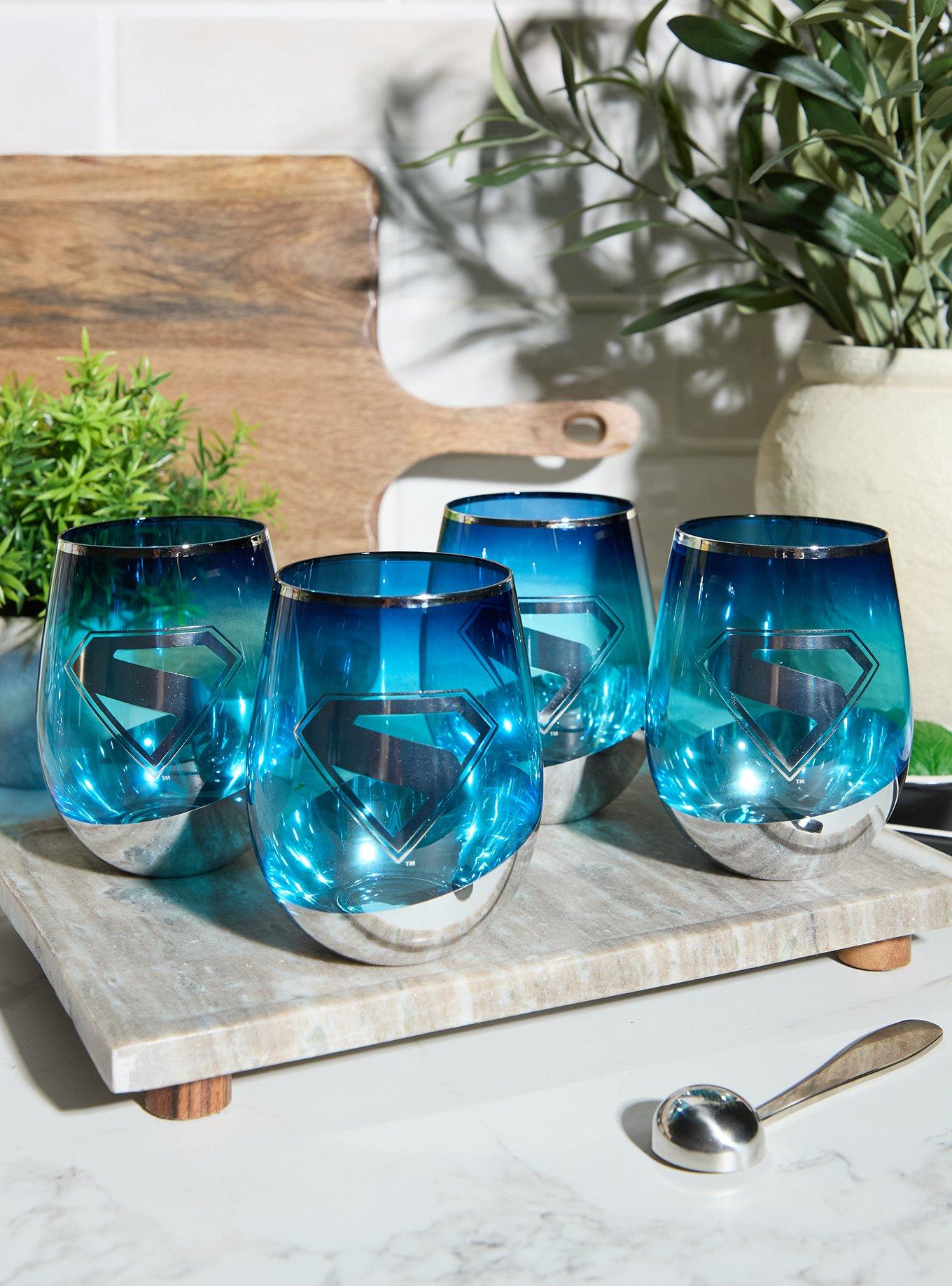 DC Comics Superman Logo Glass Set, , hi-res