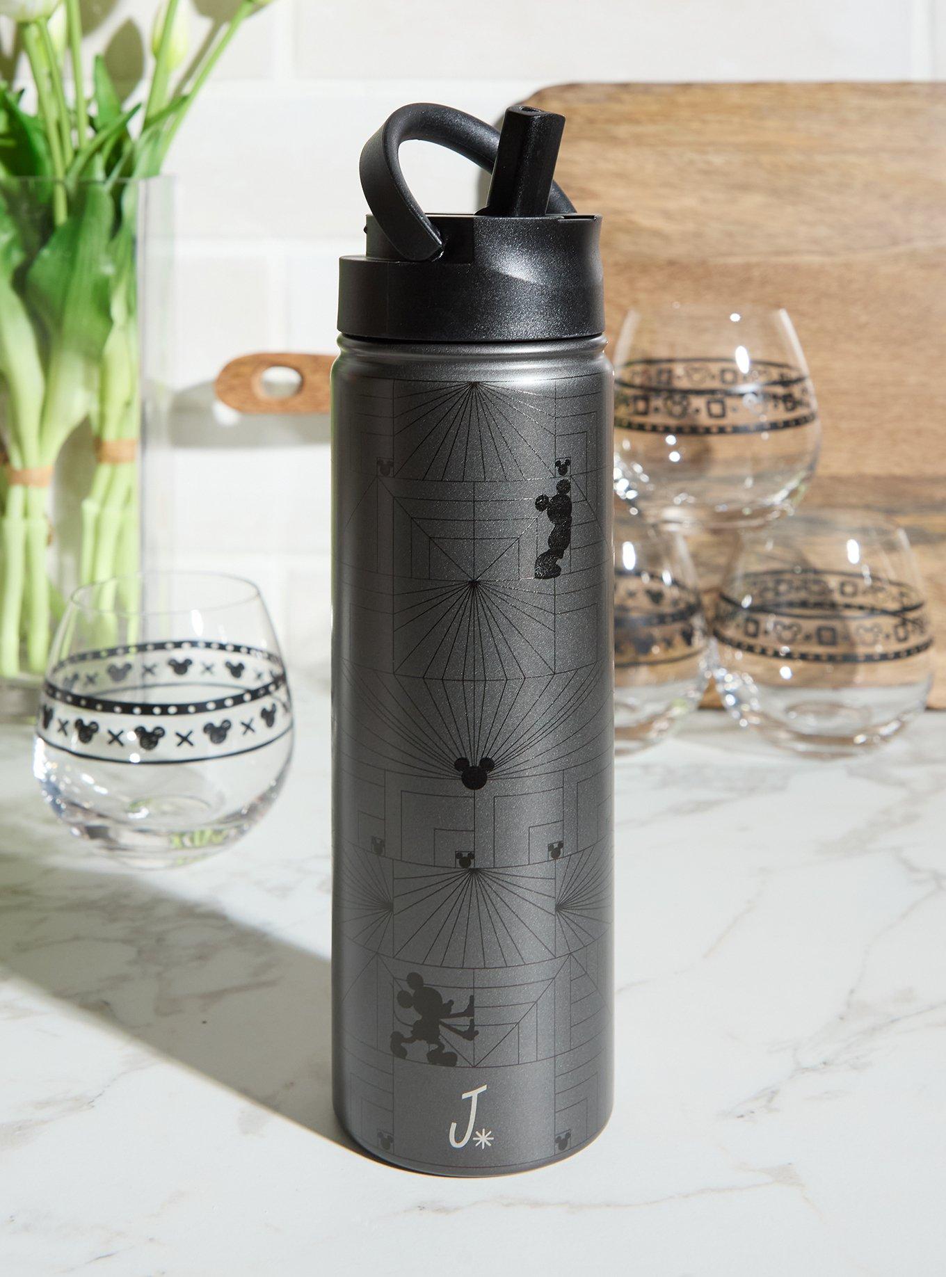 Disney Mickey Mouse Gray Grid Water Bottle, , hi-res