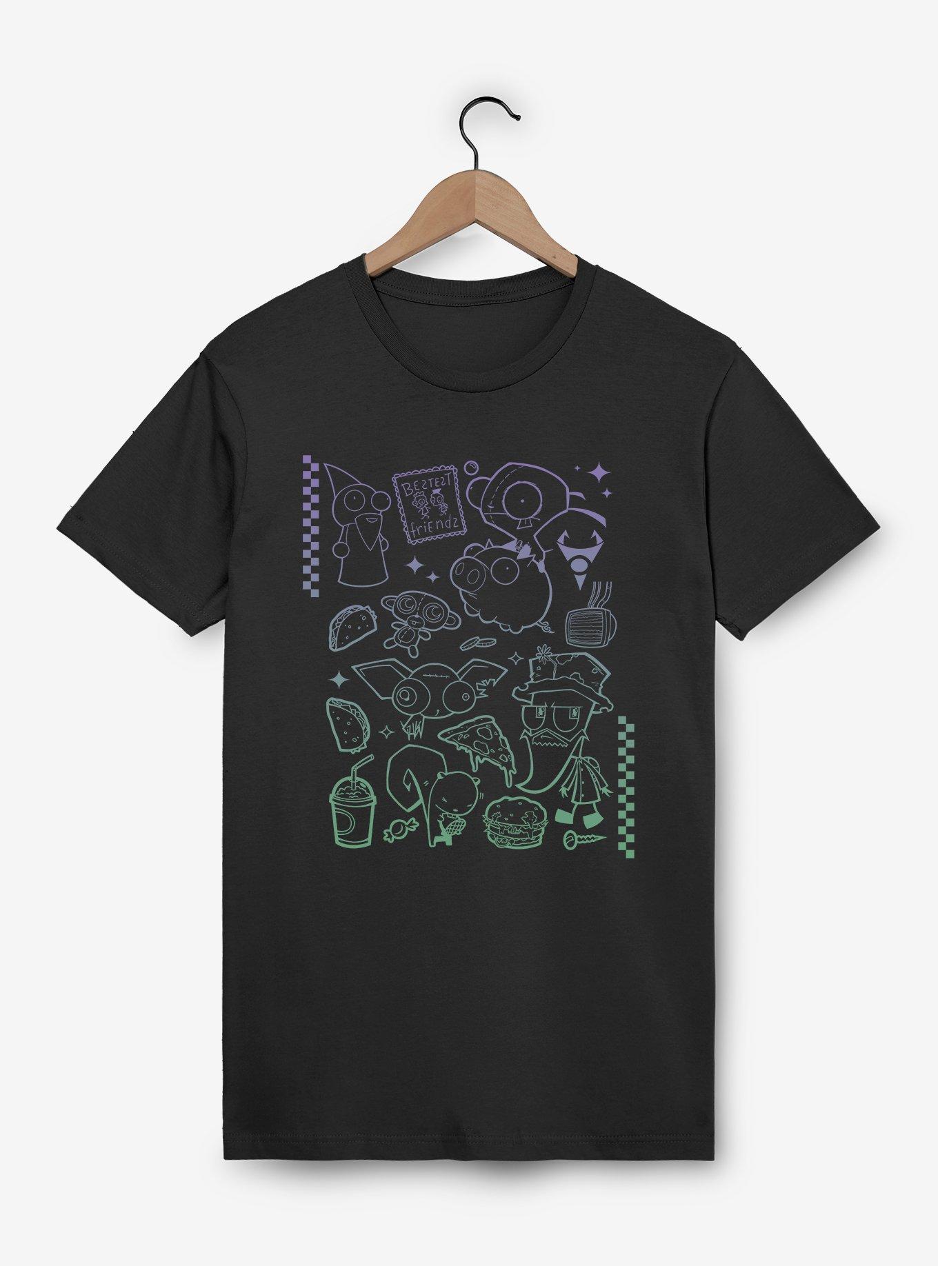 Invader Zim Bestest Friends Gradient Icons T-Shirt, , hi-res
