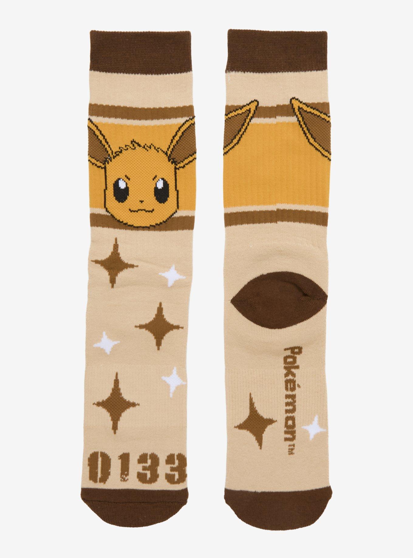 Pok&eacute;mon Eevee Striped Crew Socks - BoxLunch Exclusive, , hi-res
