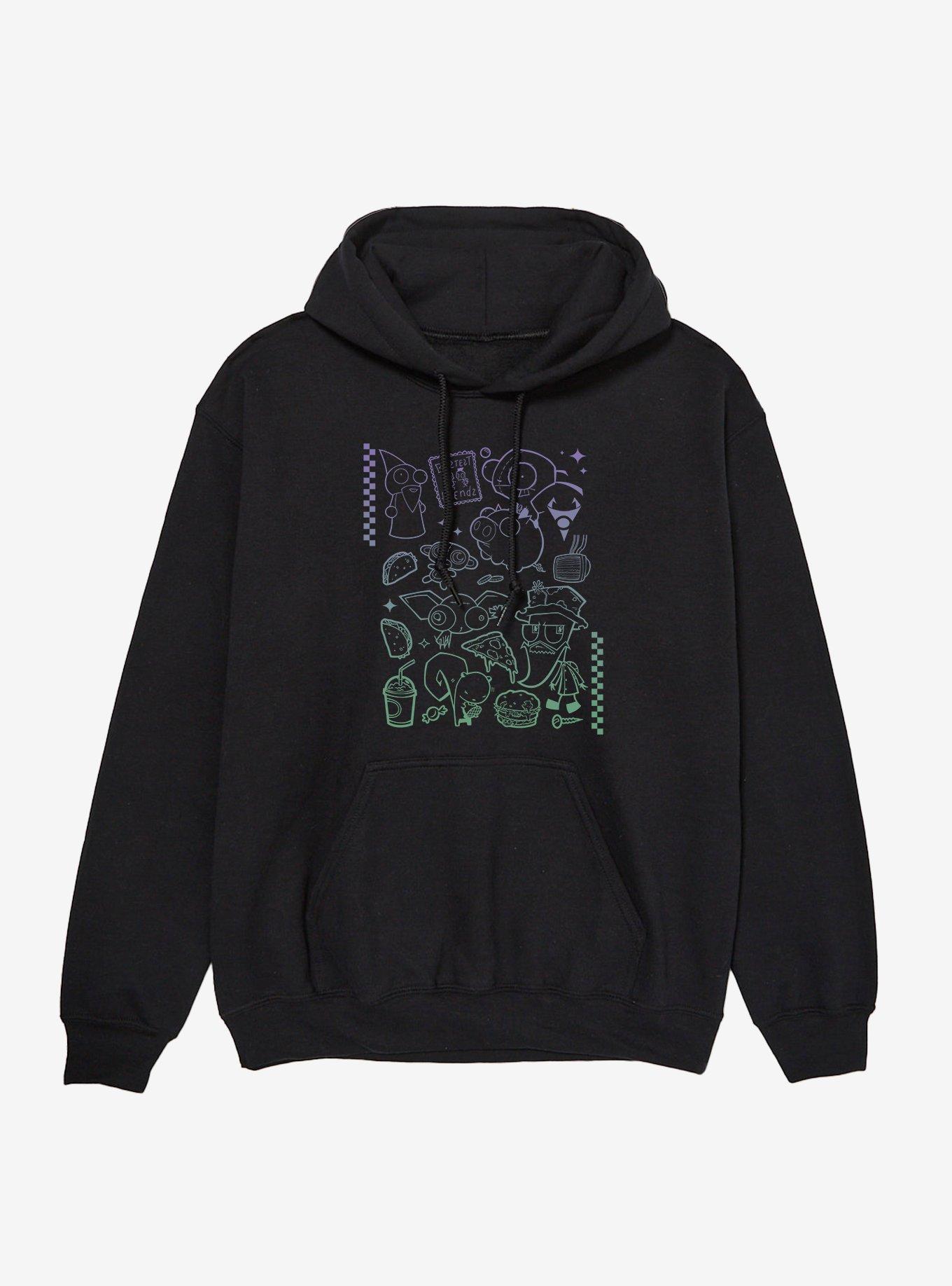 Invader Zim Bestest Friends Gradient Icons Hoodie, , hi-res