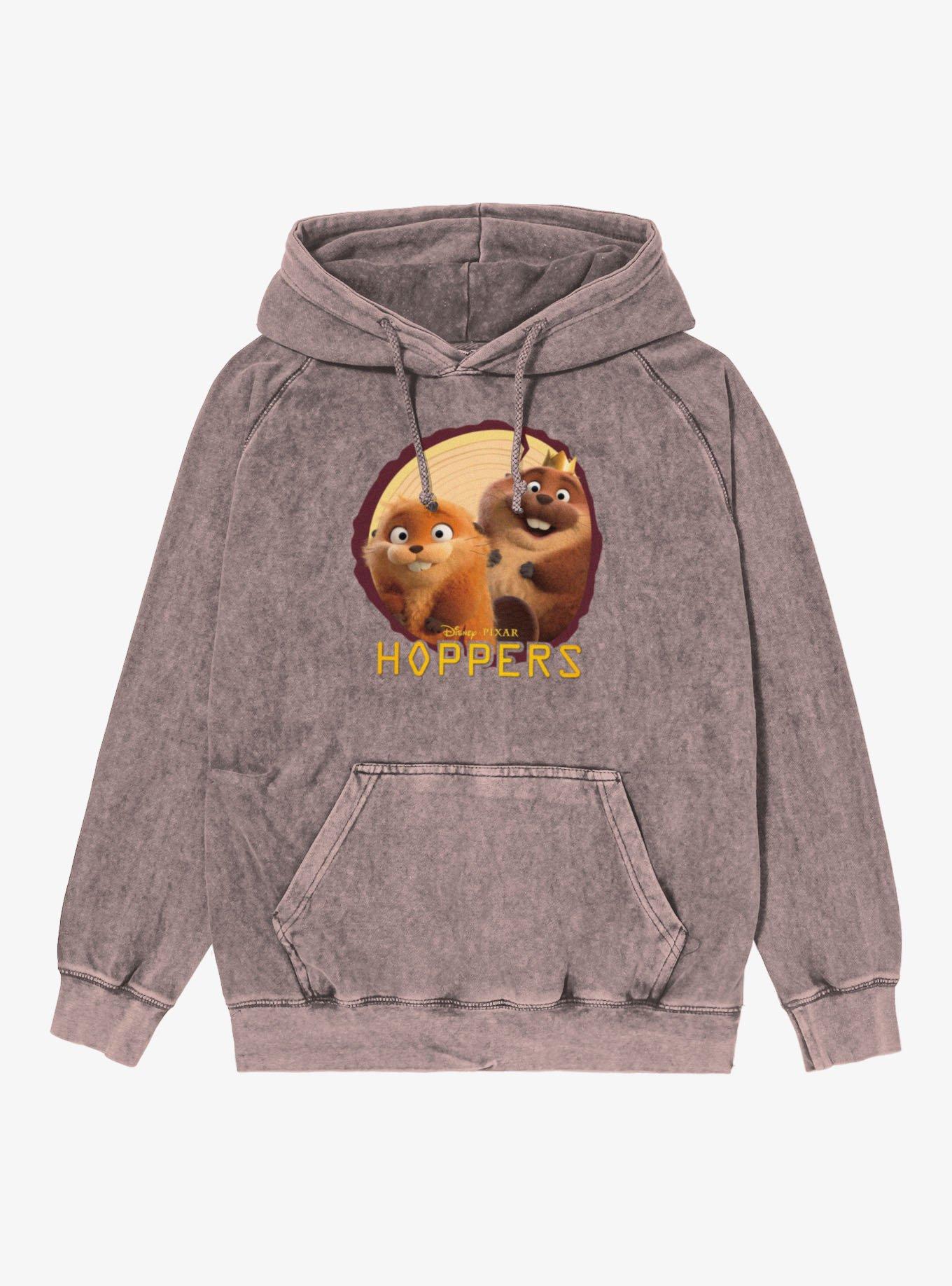 Disney Pixar Hoppers Mabel & King George Beaver Log Photo Mineral Wash Hoodie, , hi-res
