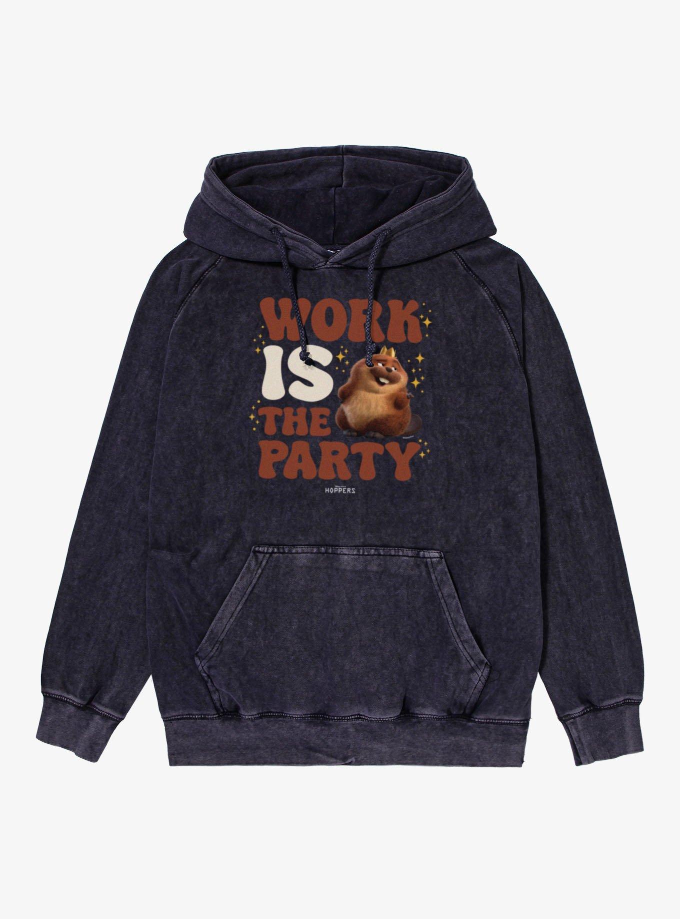 Disney Pixar Hoppers Work Is The Party King George Beaver Mineral Wash Hoodie, , hi-res