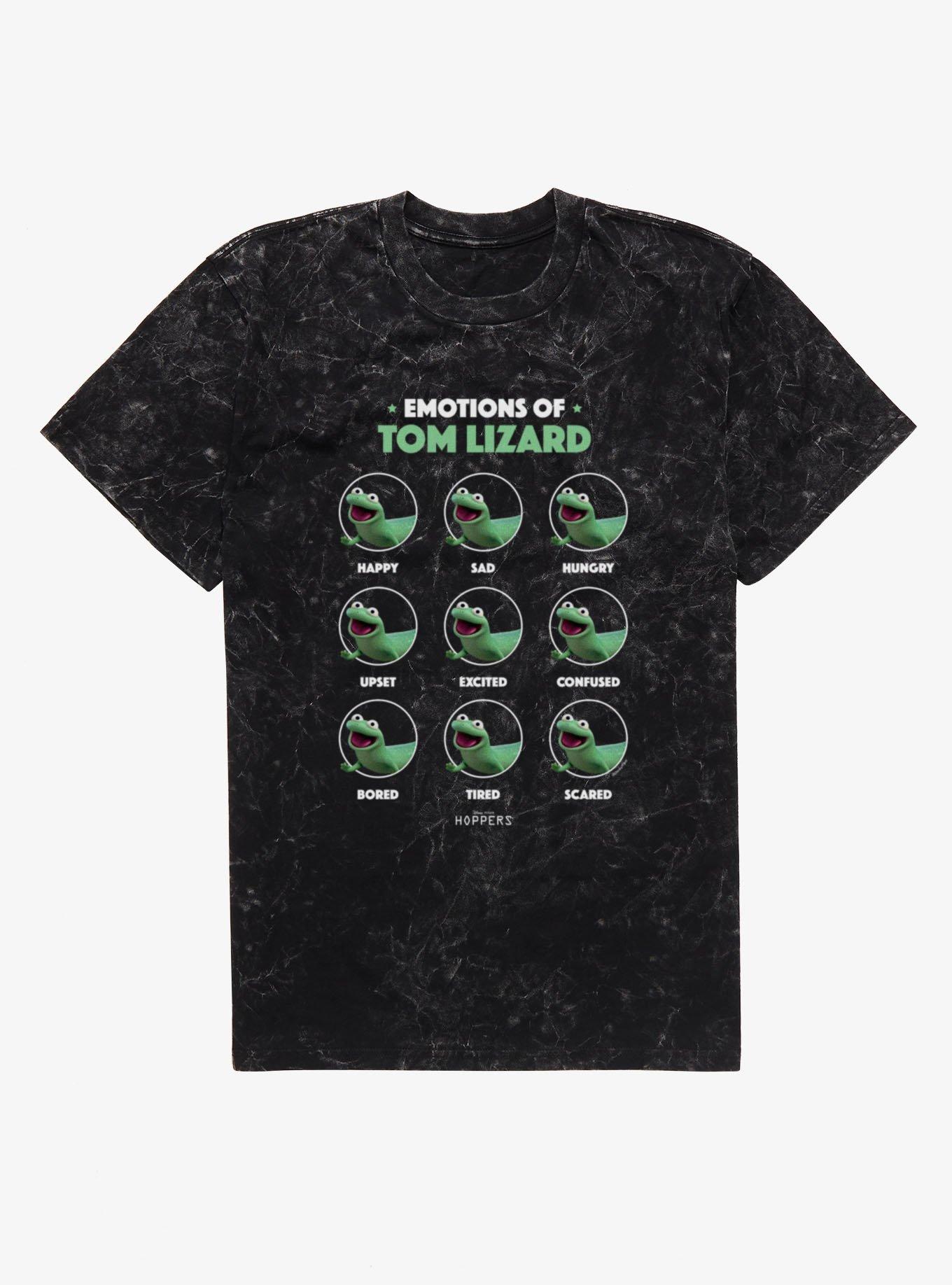 Disney Pixar Hoppers Emotions Of Tom Lizard Mineral Wash T-Shirt