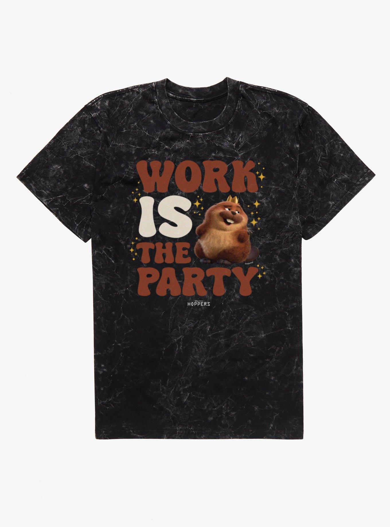 Disney Pixar Hoppers Work Is The Party King George Beaver Mineral Wash T-Shirt