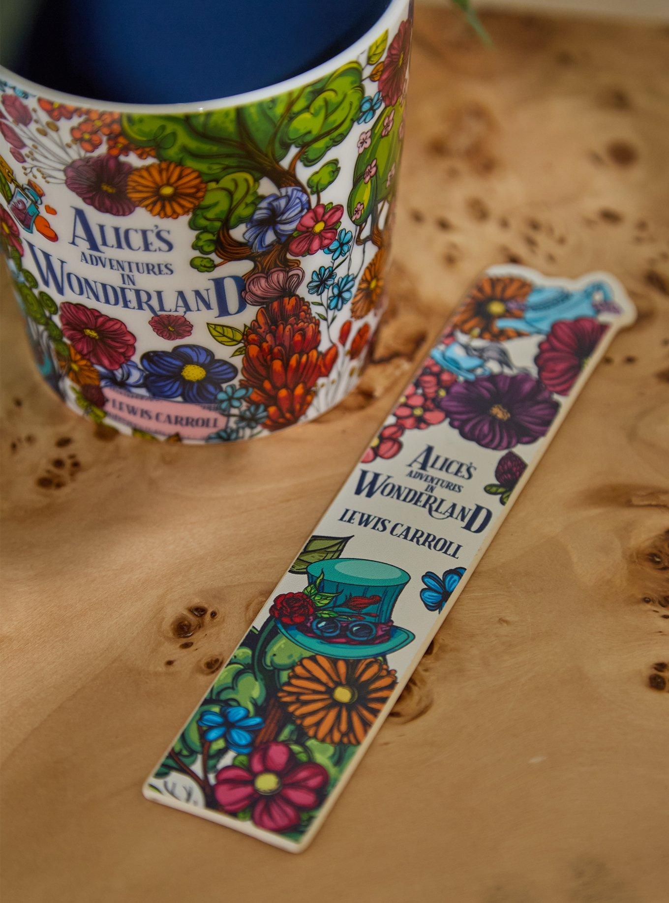 Alice's Adventures in Wonderland Floral Faux Leather Bookmark, , hi-res