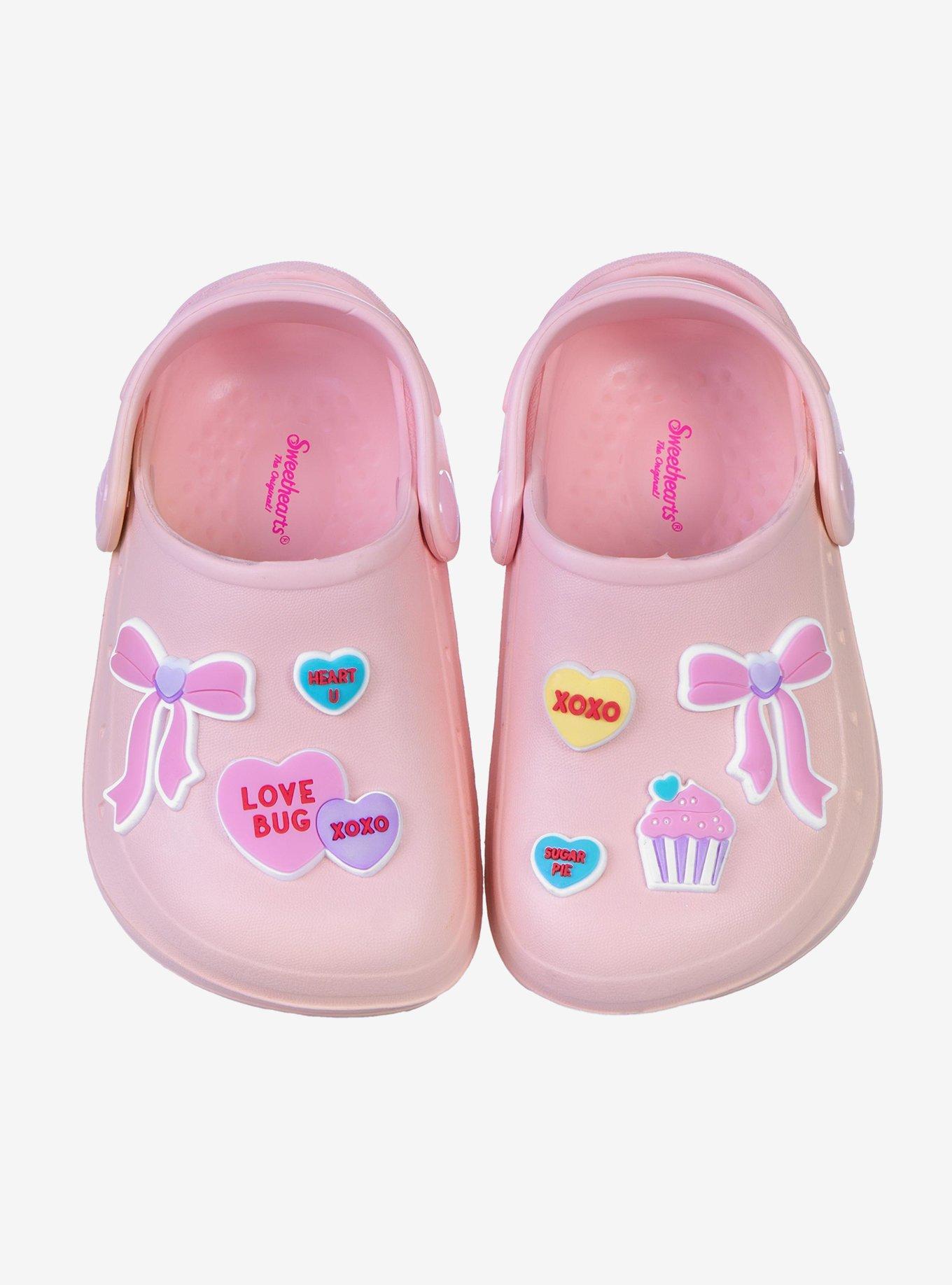 Sweethearts Conversation Hearts Adorable Slip-On Girls Toddler Clogs Blush
