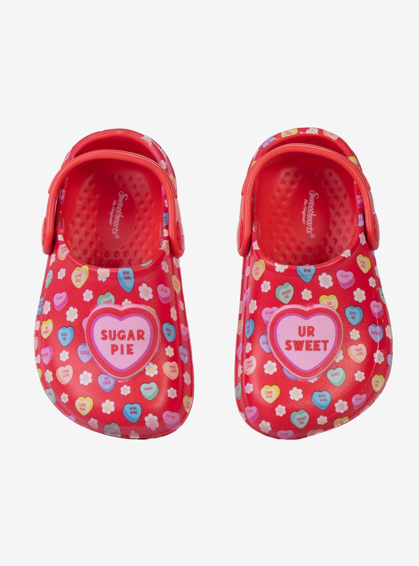 Sweethearts Conversation Hearts Adorable Slip-On Girls Toddler Clogs Red, , hi-res