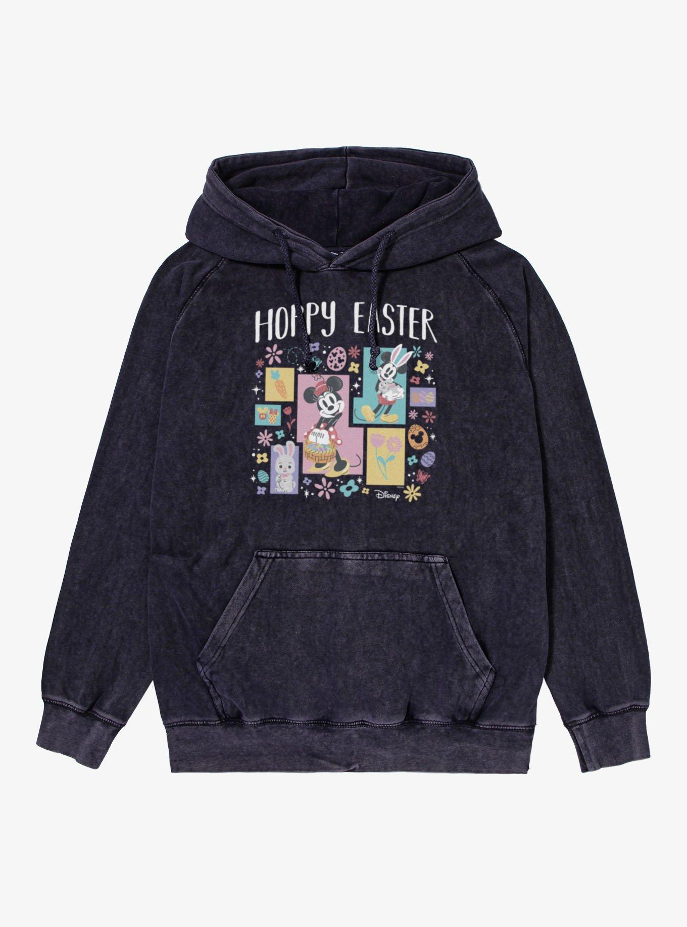 Disney Mickey Mouse And Minnie Mouse Hoppy Easter Blocks Mineral Wash Hoodie, , hi-res