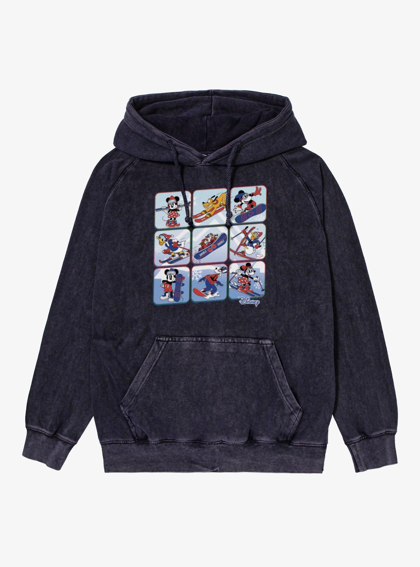 Disney Mickey Mouse And Friends Winter Snow Sport Panels Mineral Wash Hoodie, , hi-res