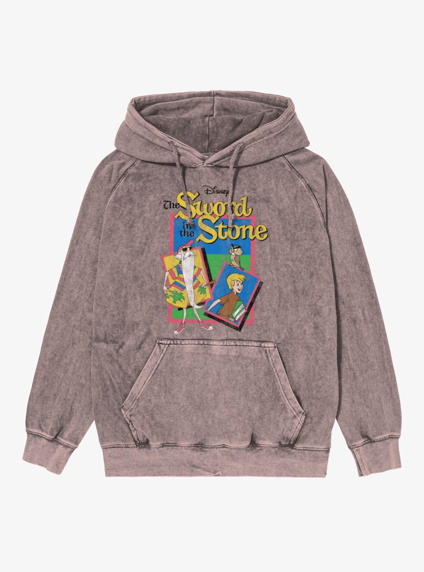 Disney The Sword In The Stone Archimedes, Arthur And Merlin Beach Vibes Mineral Wash Hoodie, , hi-res