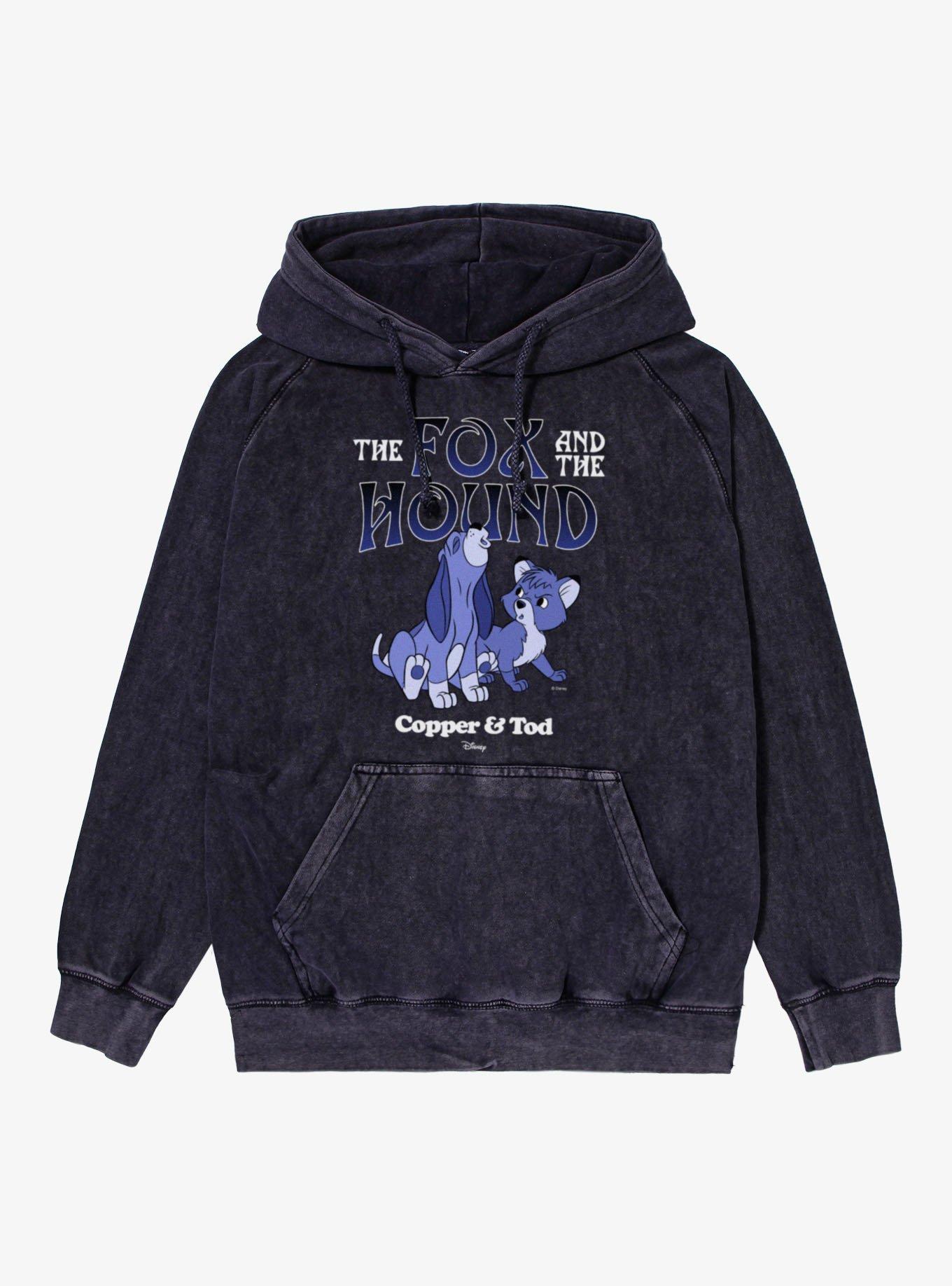 Disney The Fox And The Hound Howling Blue Copper & Tod Mineral Wash Hoodie, , hi-res