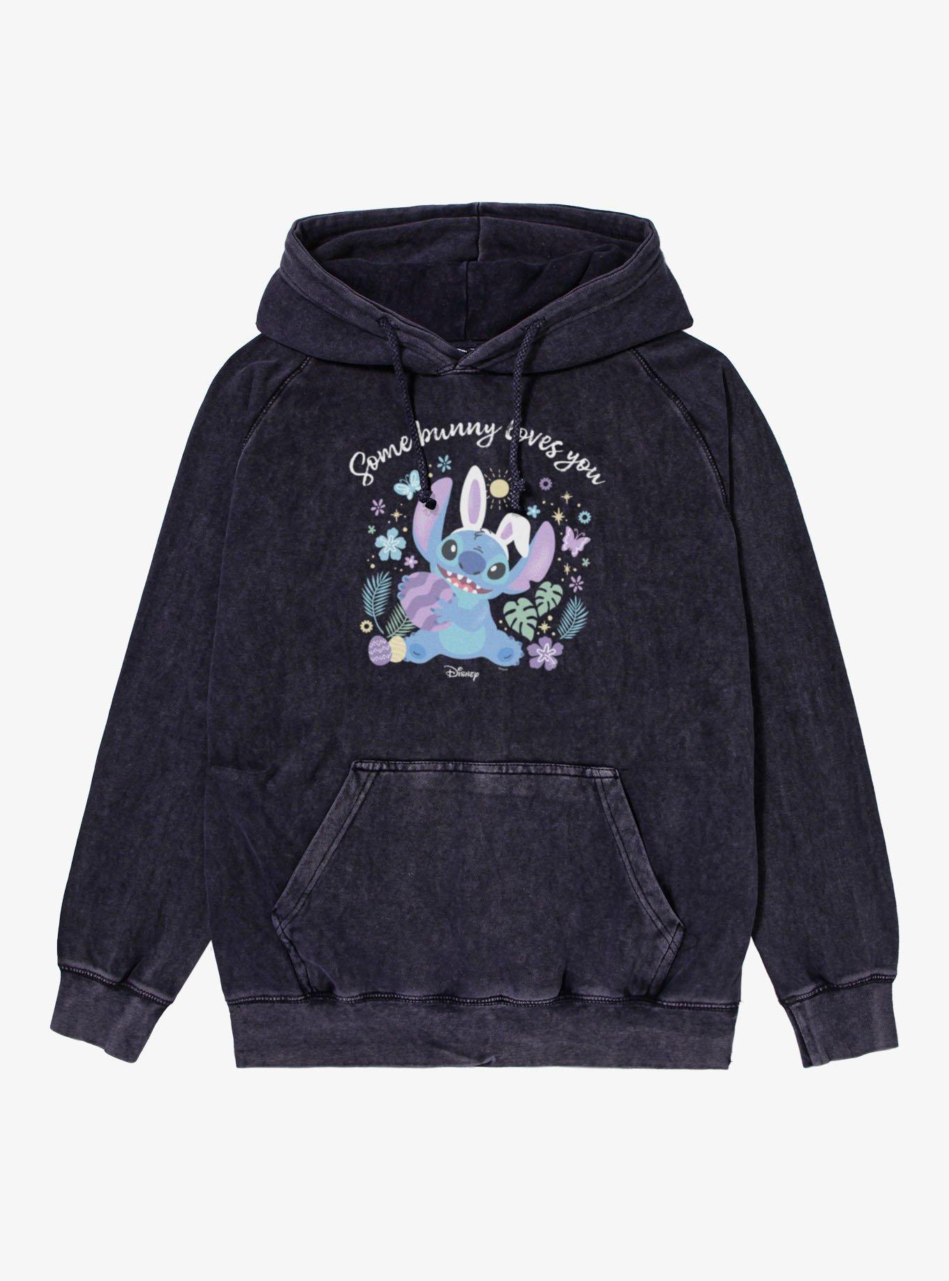 Disney Lilo And Stitch Some Bunny Loves You Easter Mineral Wash Hoodie, , hi-res