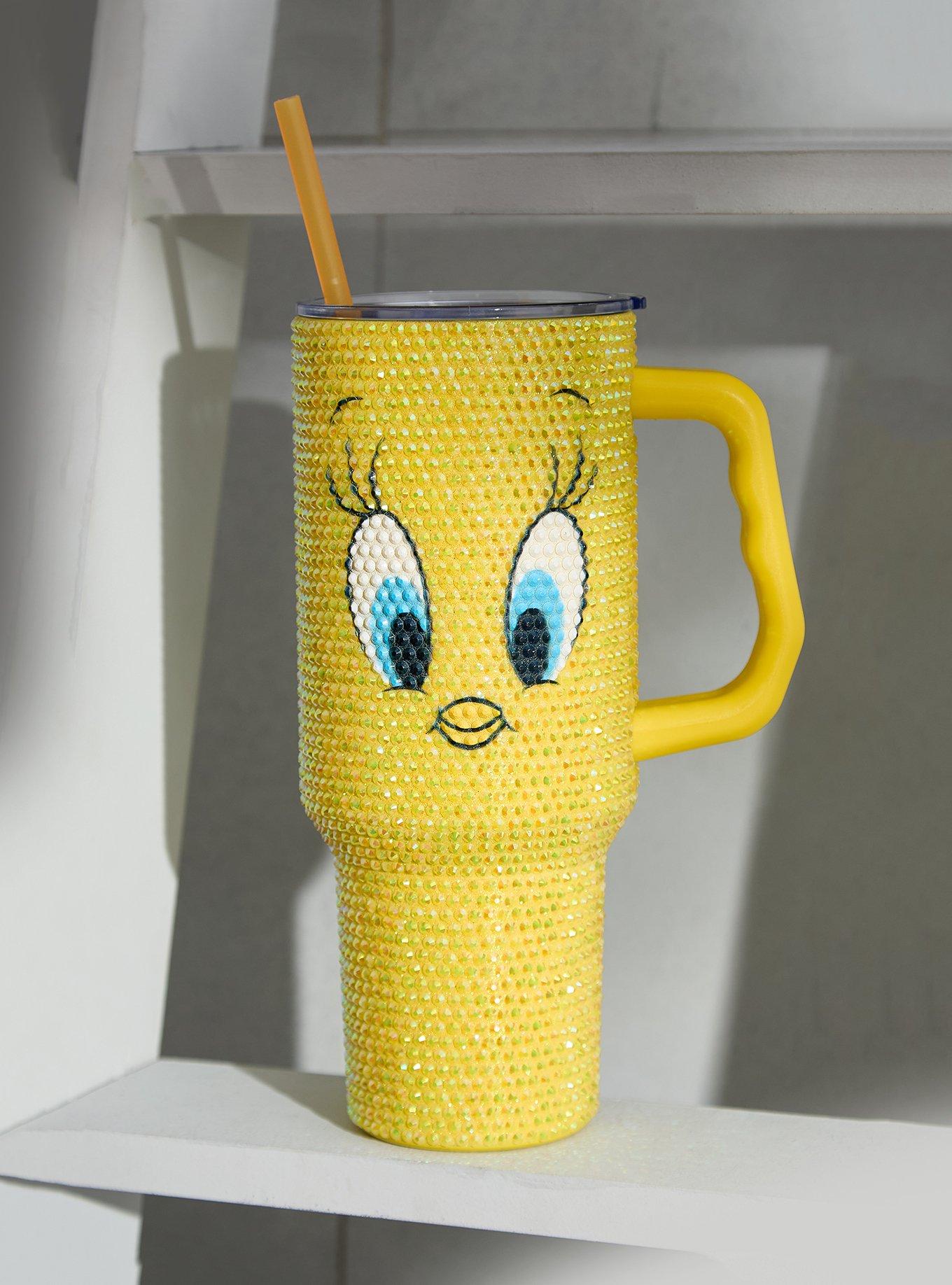 Looney Tunes Tweety Bird Rhinestone Straw Tumbler with Handle - BoxLunch Exclusive