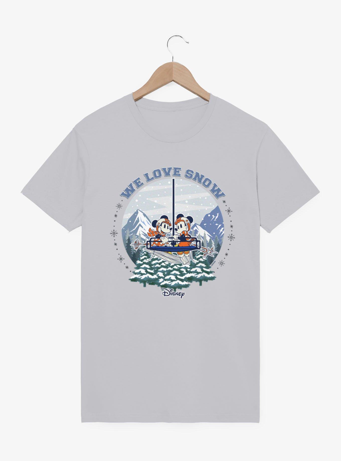 Disney Mickey Mouse And Minnie Mouse Winter Snow Globe We Love Snow T-Shirt, , hi-res