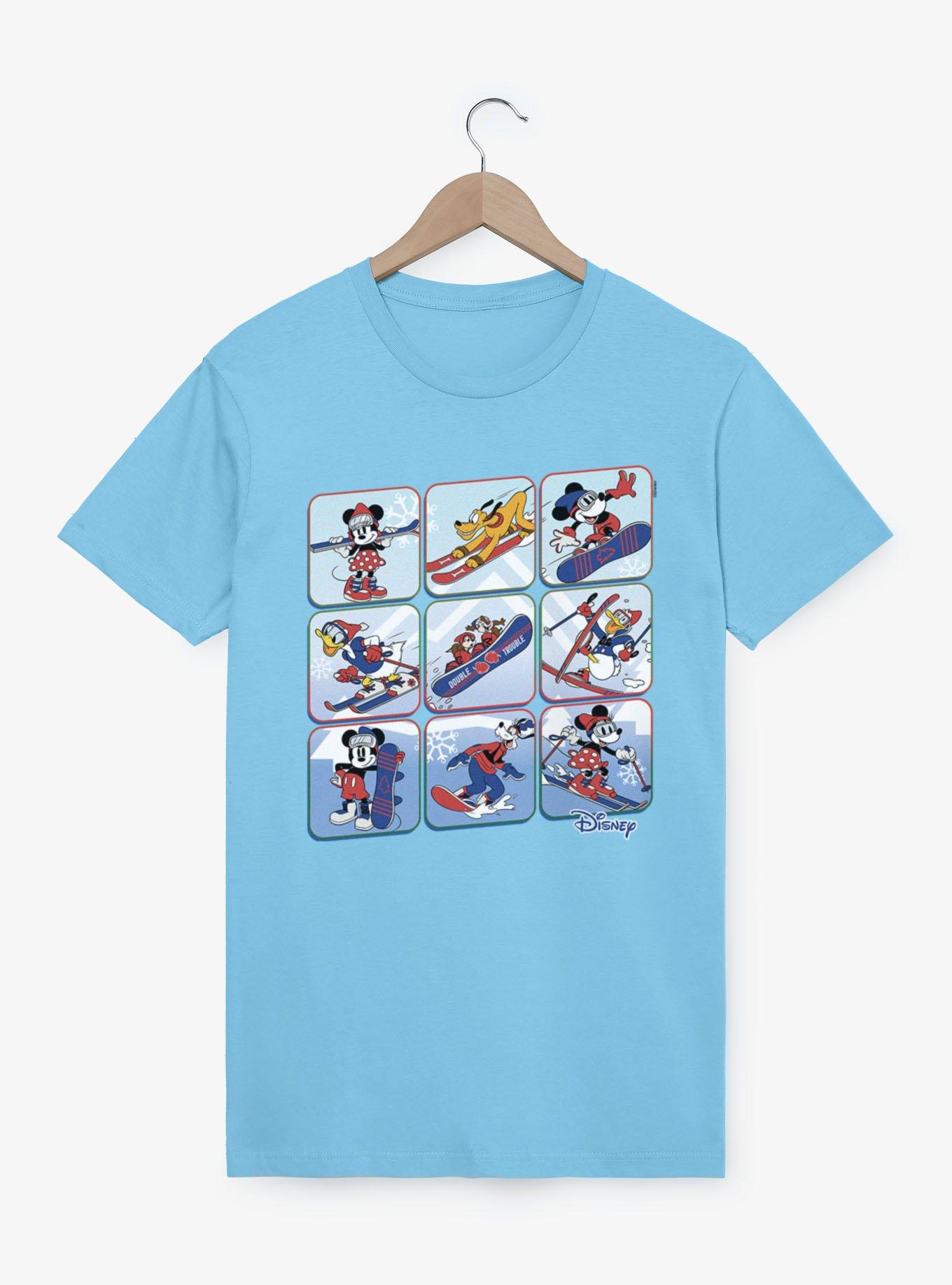 Disney Mickey Mouse And Friends Winter Snow Sport Panels T-Shirt, LIGHT BLUE, hi-res view 1