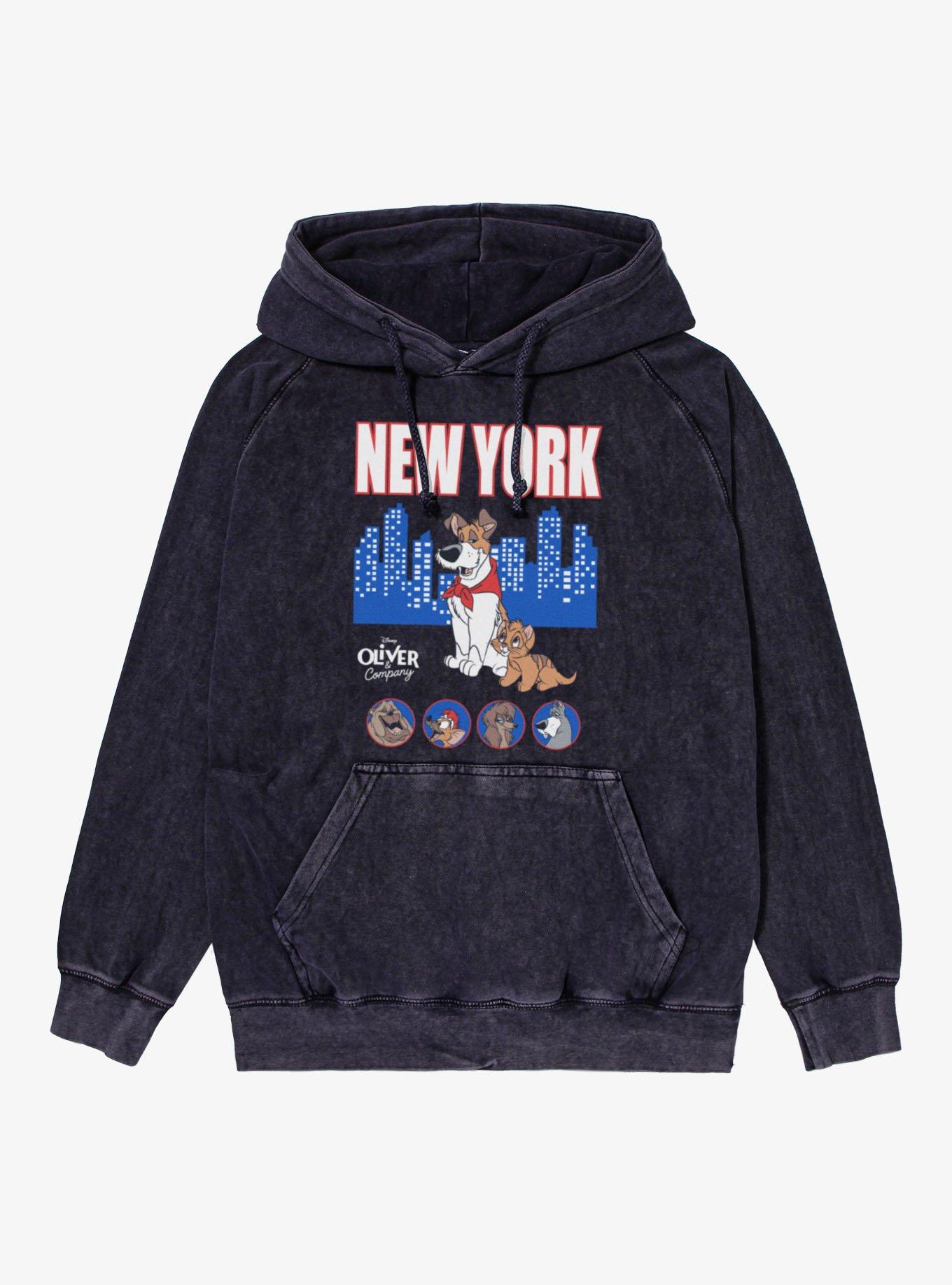 Disney Oliver & Company New York Skyline Characters Mineral Wash Hoodie