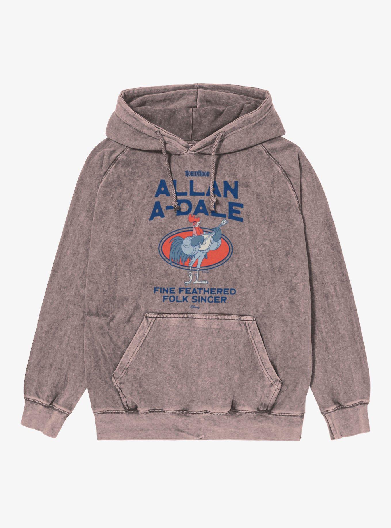 Disney Robin Hood Fine Feathered Allan A-Dale Mineral Wash Hoodie, , hi-res