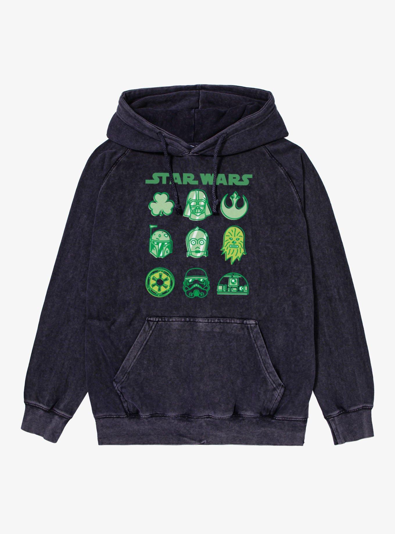 Star Wars St. Patrick's Lucky Character Icons Mineral Wash Hoodie, , hi-res