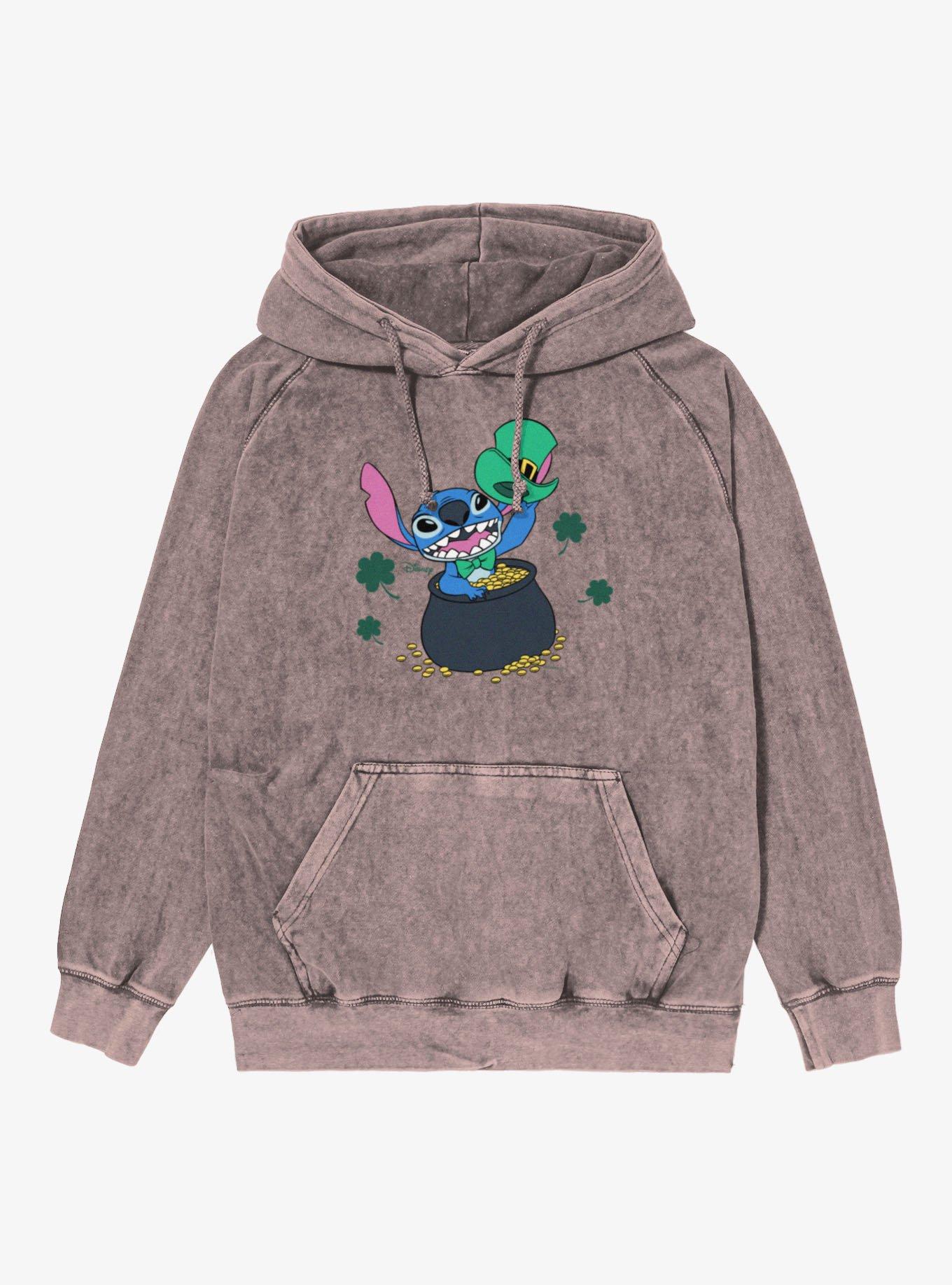 Disney Lilo And Stitch St. Patrick's Pot Of Gold Mineral Wash Hoodie, , hi-res