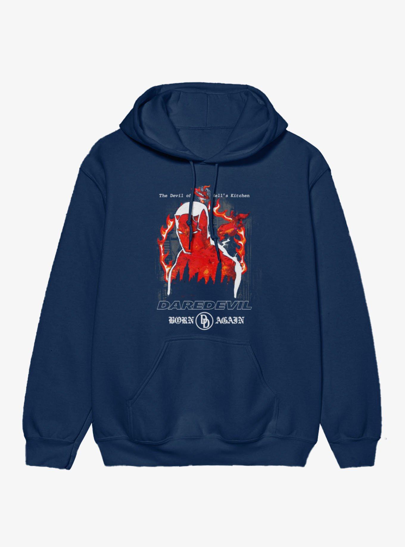 Daredevil Born Again Silhouette Of Flames Hoodie, , hi-res