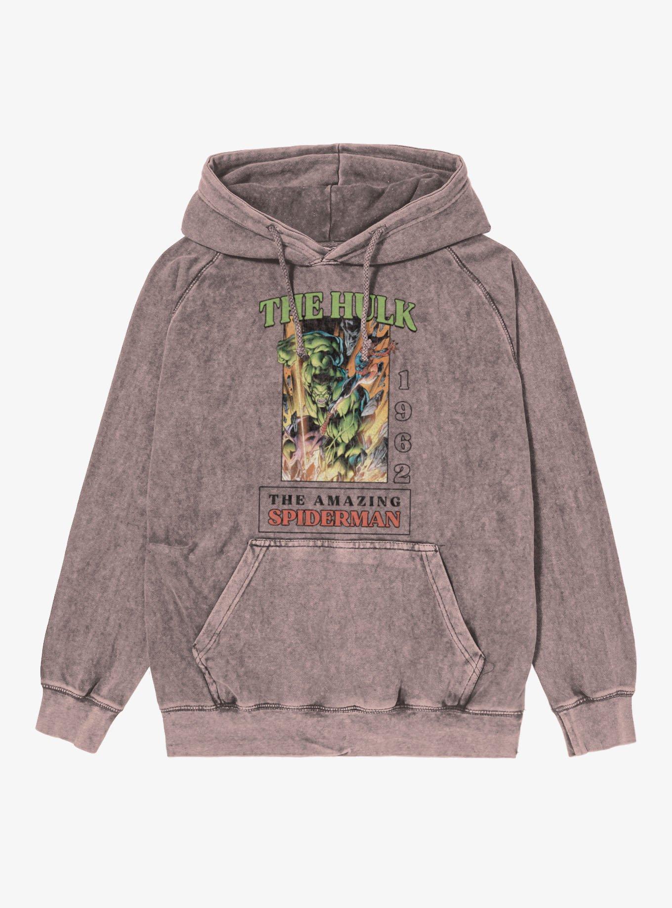 Marvel Comics 1962 Spider-Man And Hulk Mineral Wash Hoodie, , hi-res