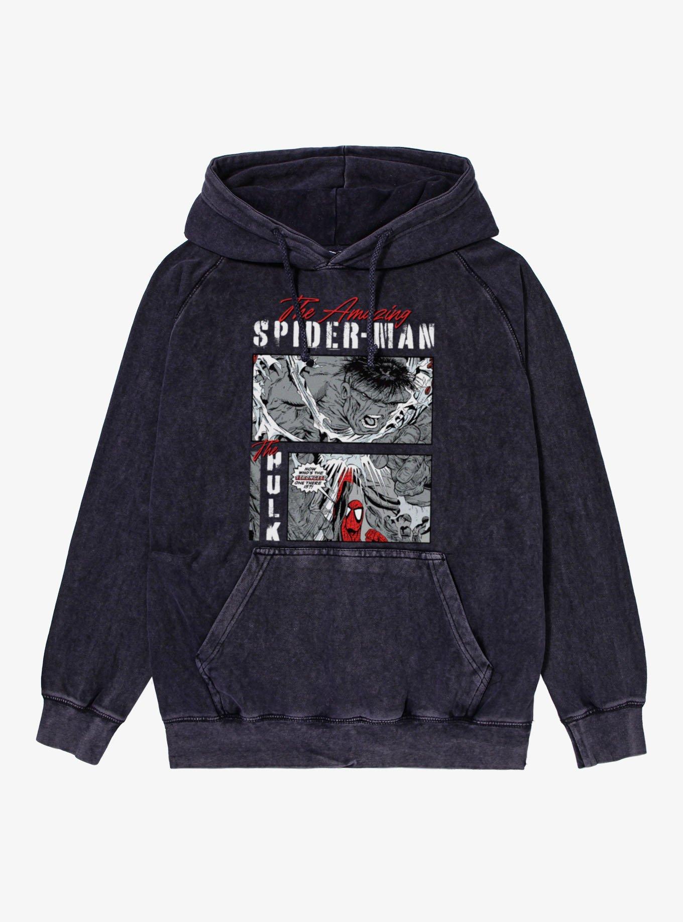 Marvel Comics Strongest One There Is Spider-Man and Hulk Mineral Wash Hoodie, , hi-res