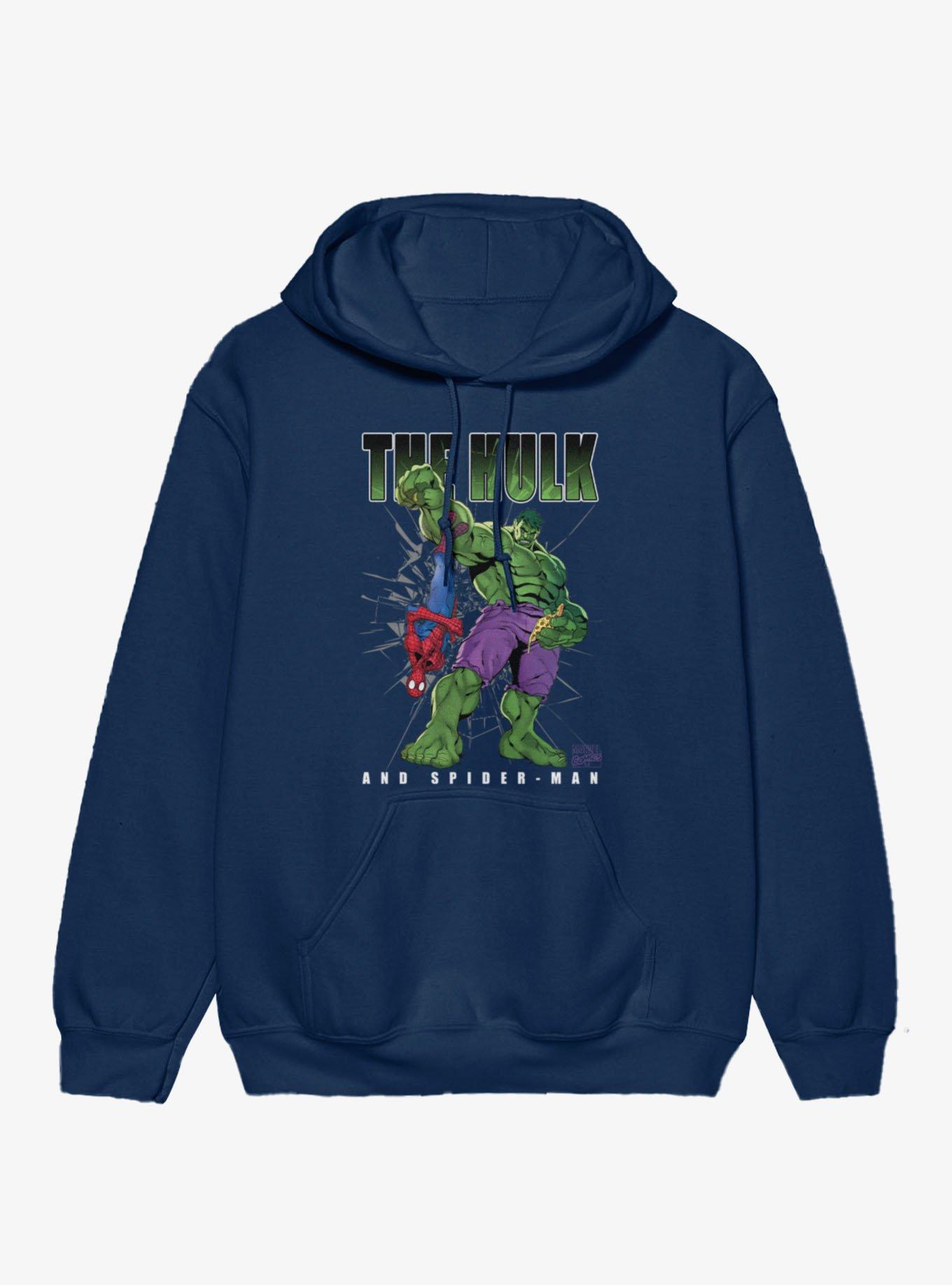 Marvel Comics The Hulk And Spider-Man Eating Pizza Hoodie