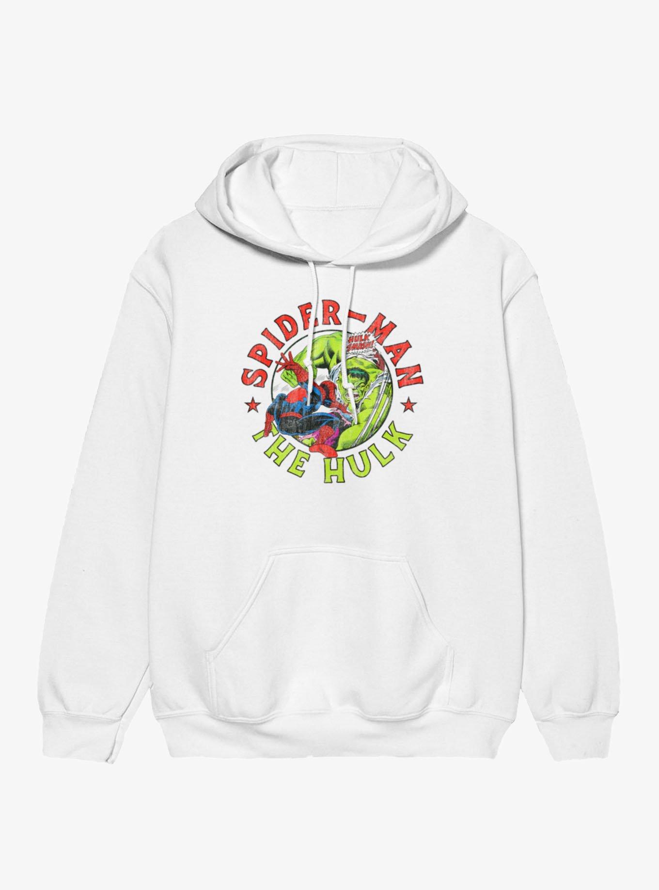 Marvel Comics Hulk Smash Spider-Man Circle Hoodie, WHITE, hi-res