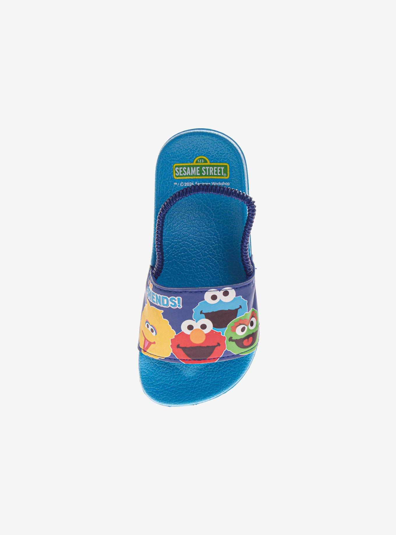 Sesame Street Characters Blue Slip-On Toddler & Little Kid Slide Sandals, , hi-res