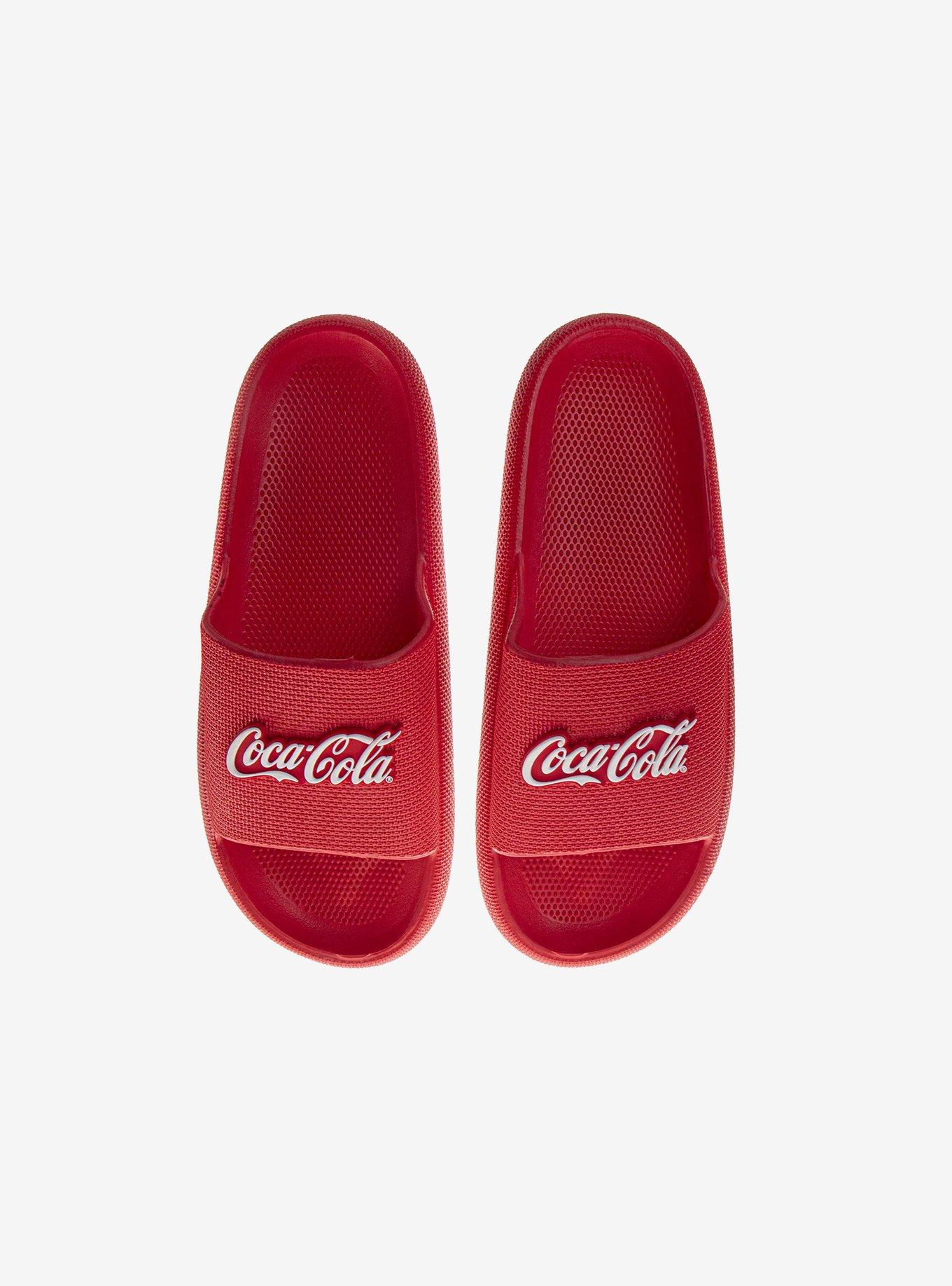 Coca Cola slides sandals mens sz 13 red black Coca-Cola Split Print Flip Flop Slides-Large - Walmart.com main image 2