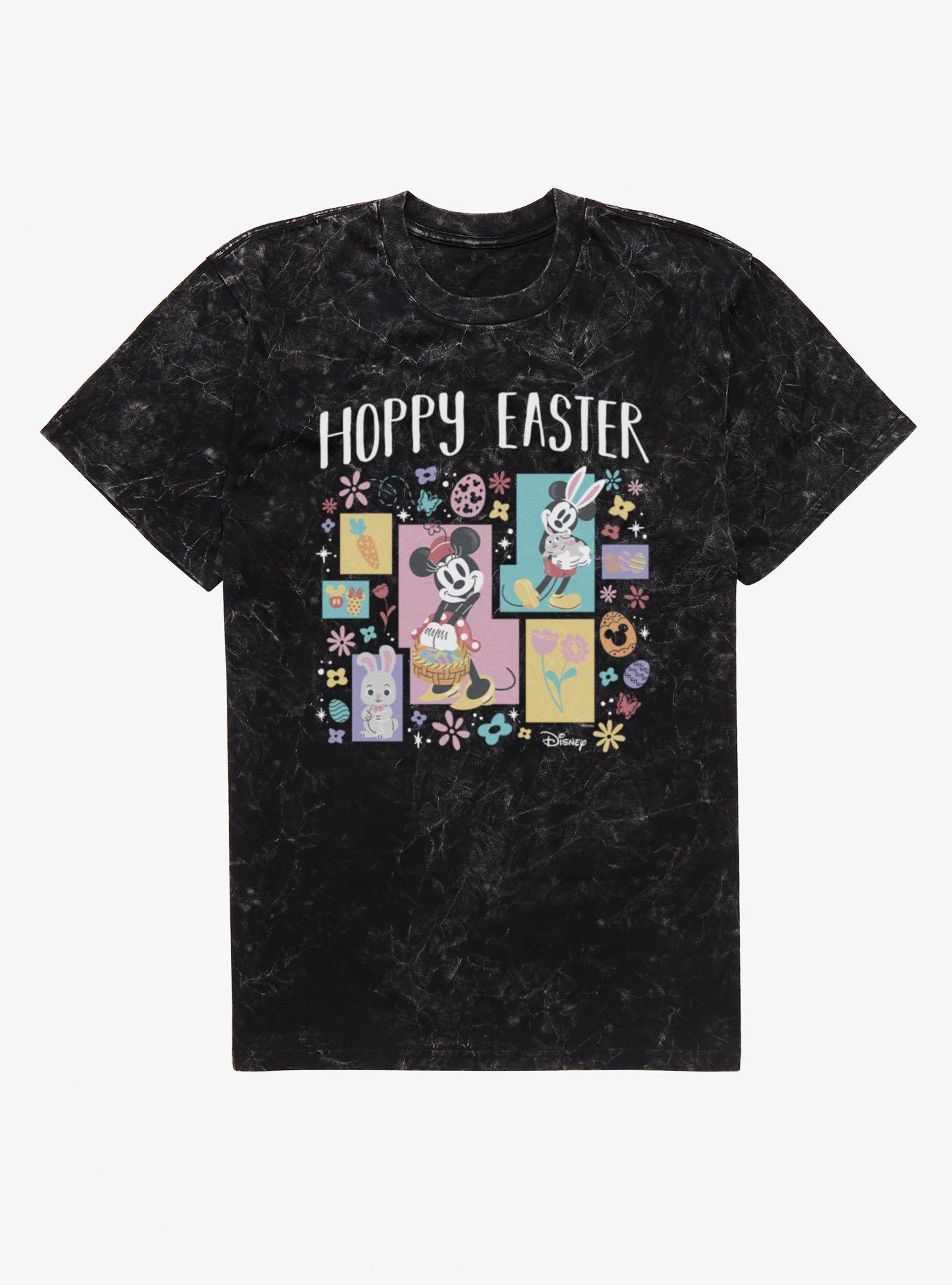 Disney Mickey Mouse And Minnie Mouse Hoppy Easter Blocks Mineral Wash T-Shirt, , hi-res