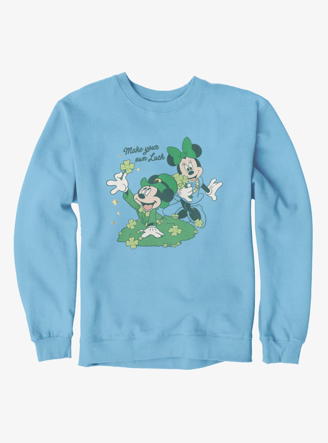 Disney Mickey Mouse And Minnie Mouse St. Patrick's Make Your Own Luck Sweatshirt, , hi-res