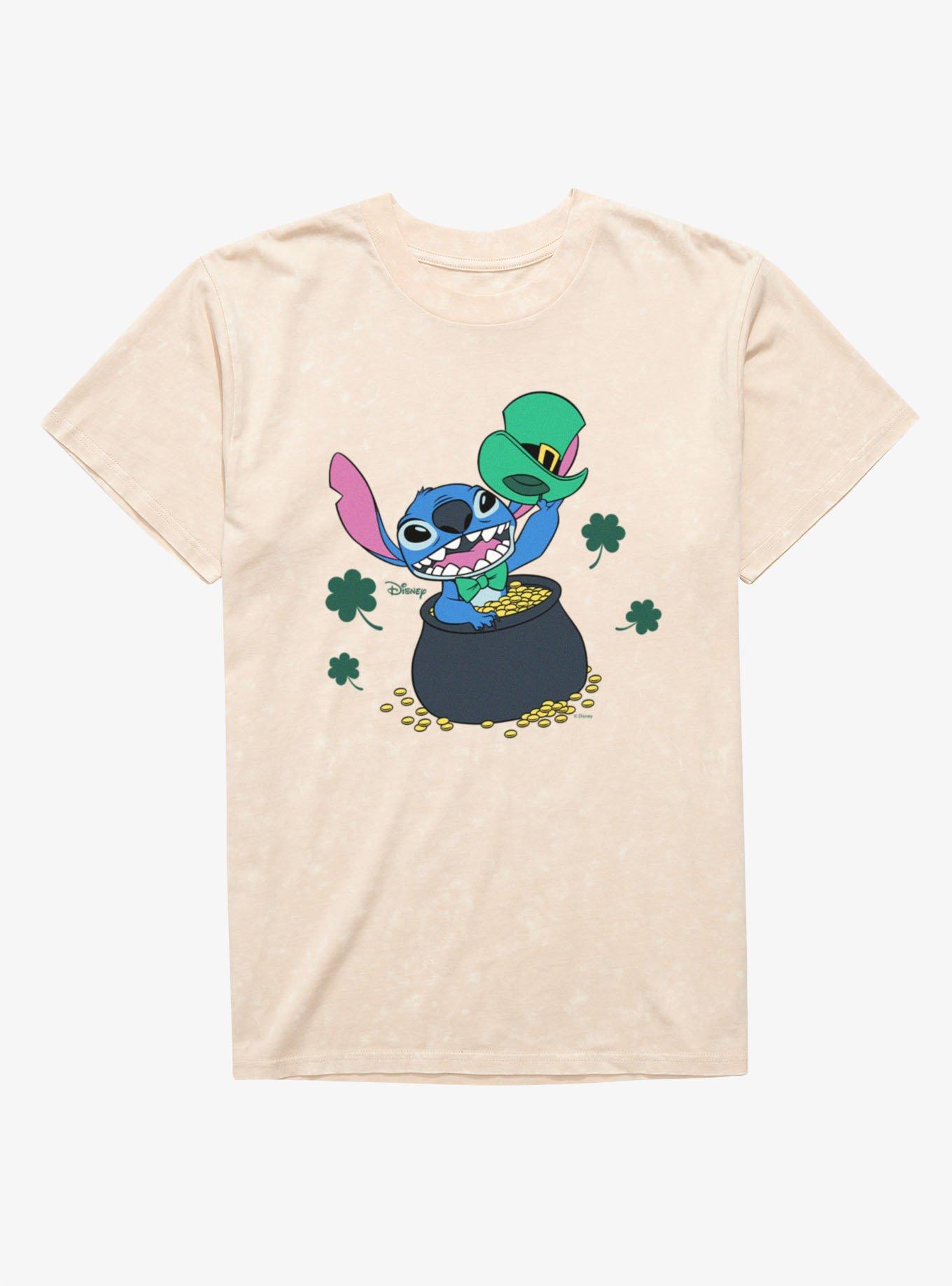 Disney Lilo And Stitch St. Patrick's Pot Of Gold Mineral Wash T-Shirt, , hi-res