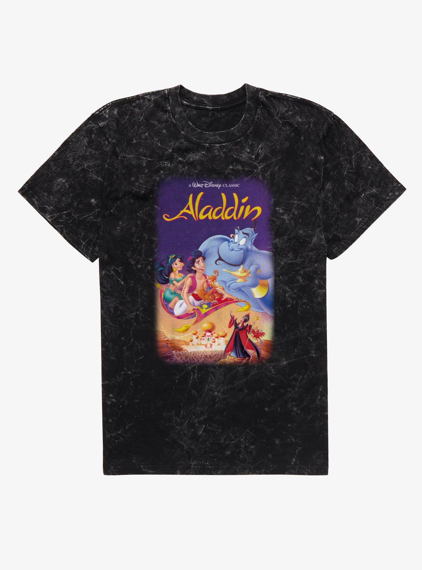 Disney Aladdin Classic Movie Cover Mineral Wash T-Shirt, , hi-res