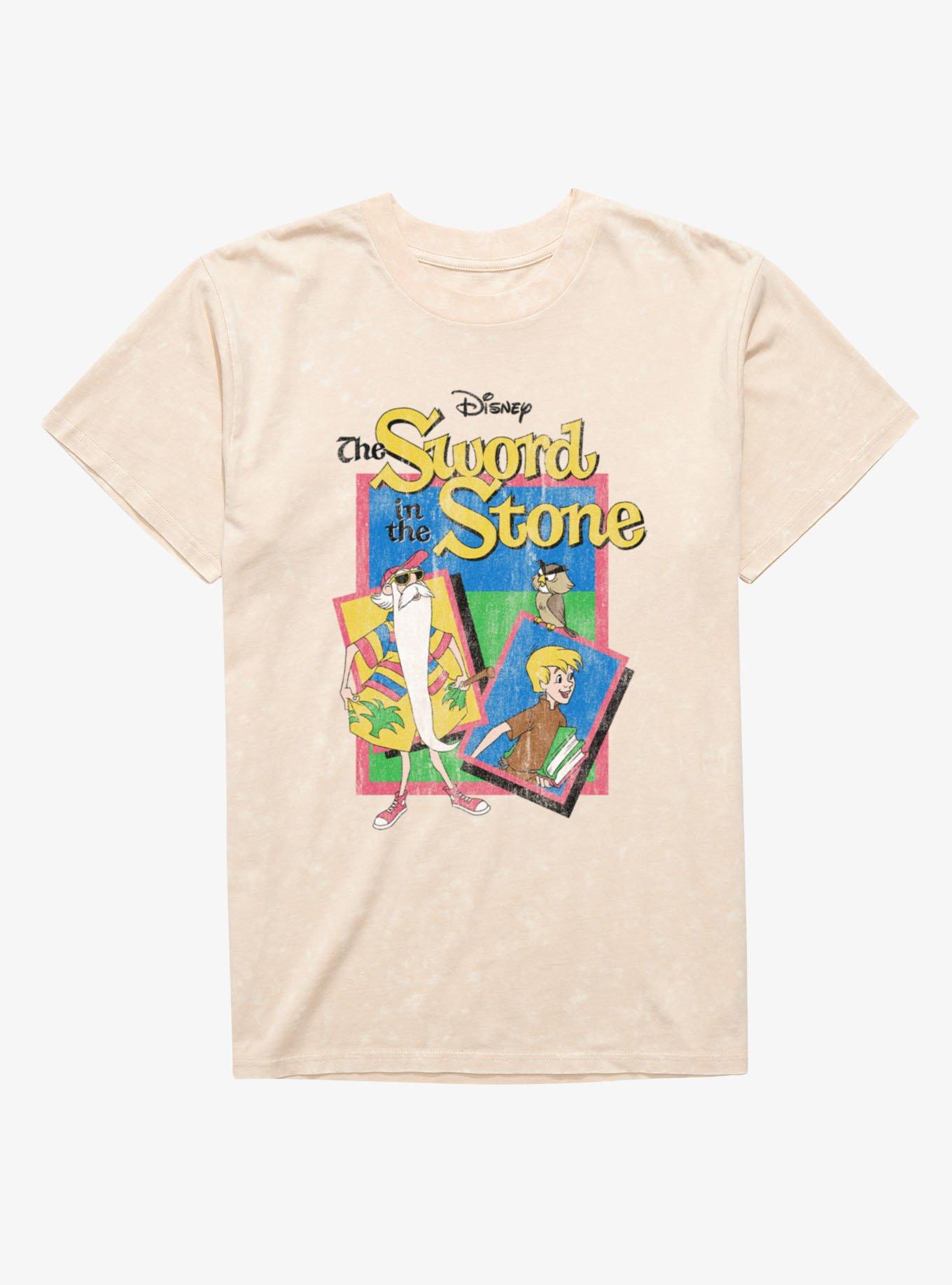 Disney The Sword In The Stone Archimedes, Arthur And Merlin Beach Vibes Mineral Wash T-Shirt, , hi-res