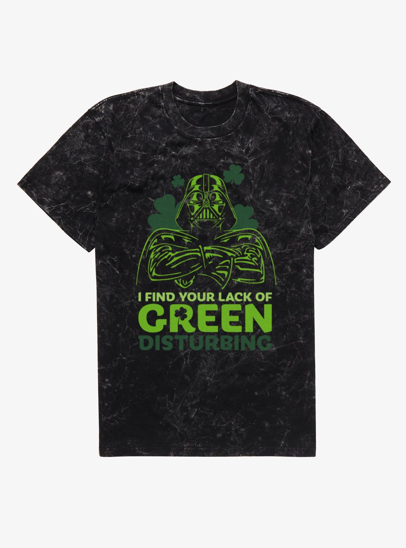 Star Wars Darth Vader St. Patrick's Your Lack Of Green Disturbing Mineral Wash T-Shirt