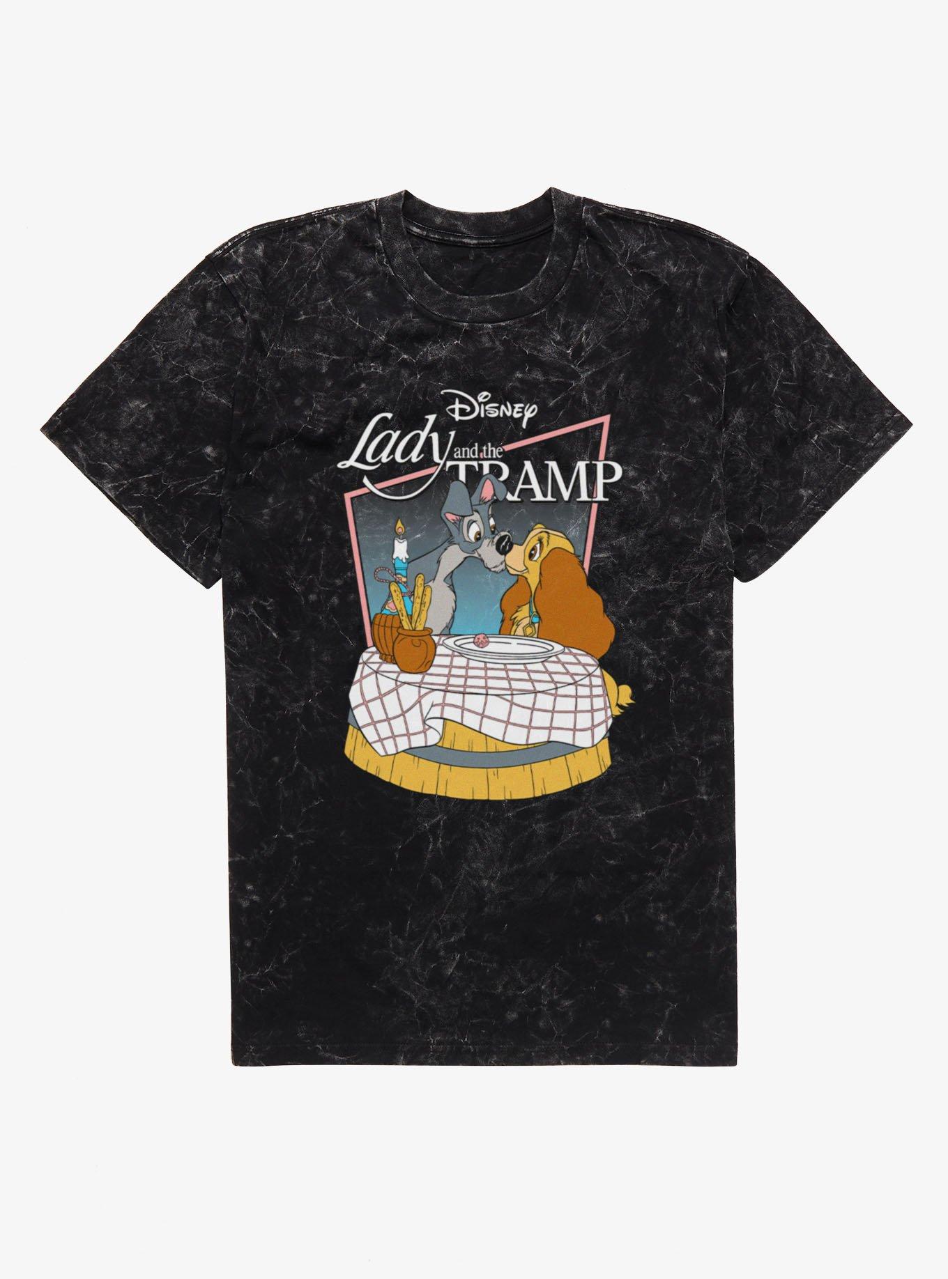 Disney Lady And The Tramp Dinner Kiss Mineral Wash T-Shirt, , hi-res