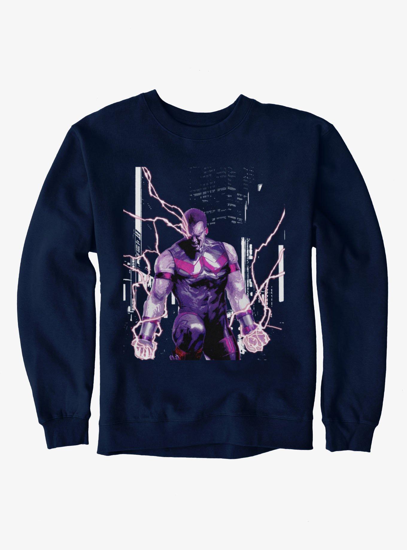 Marvel Comics Wonder Man Lightning Sweatshirt Hot Topic Exclusive, , hi-res