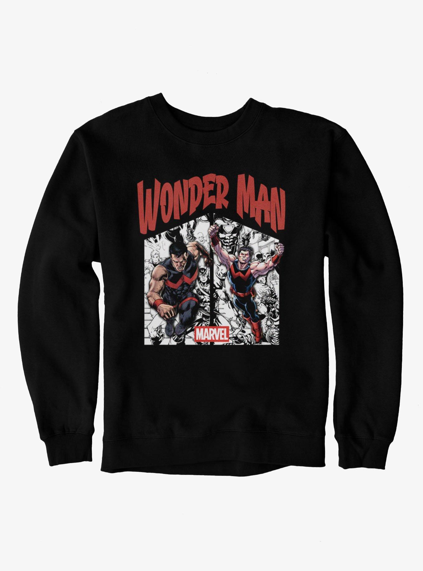 Marvel Comics Wonder Man Panels Sweatshirt Hot Topic Exclusive, , hi-res